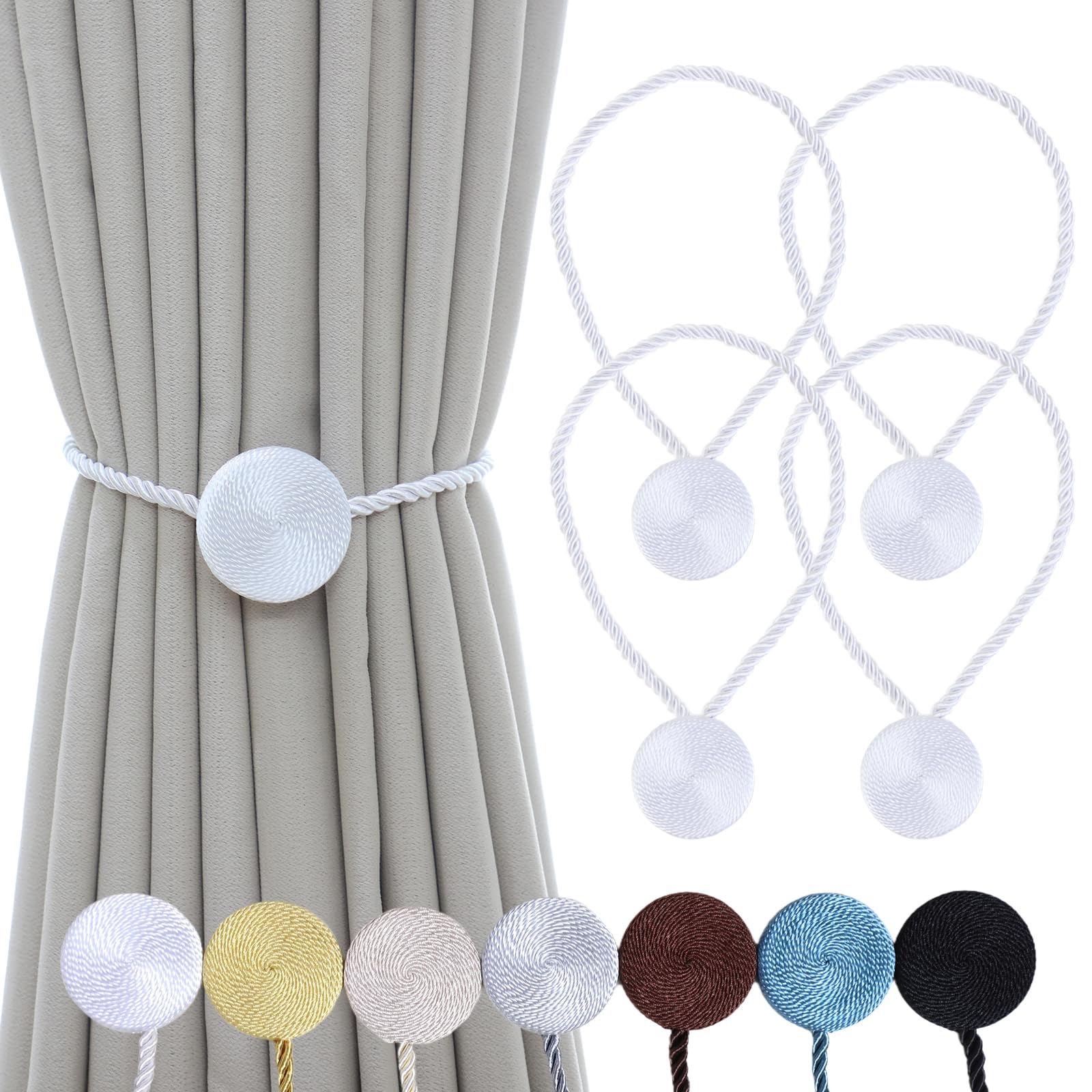 Magnetic Curtain Tiebacks (4 Count)