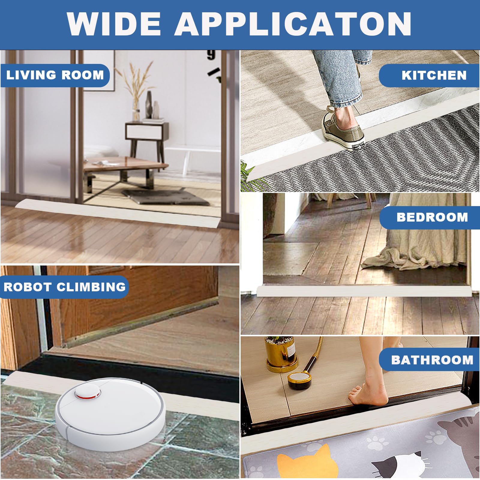 Vinyl Floor Transition Strip Self Adhesive Door Threshold Strip (3.3 Foot)