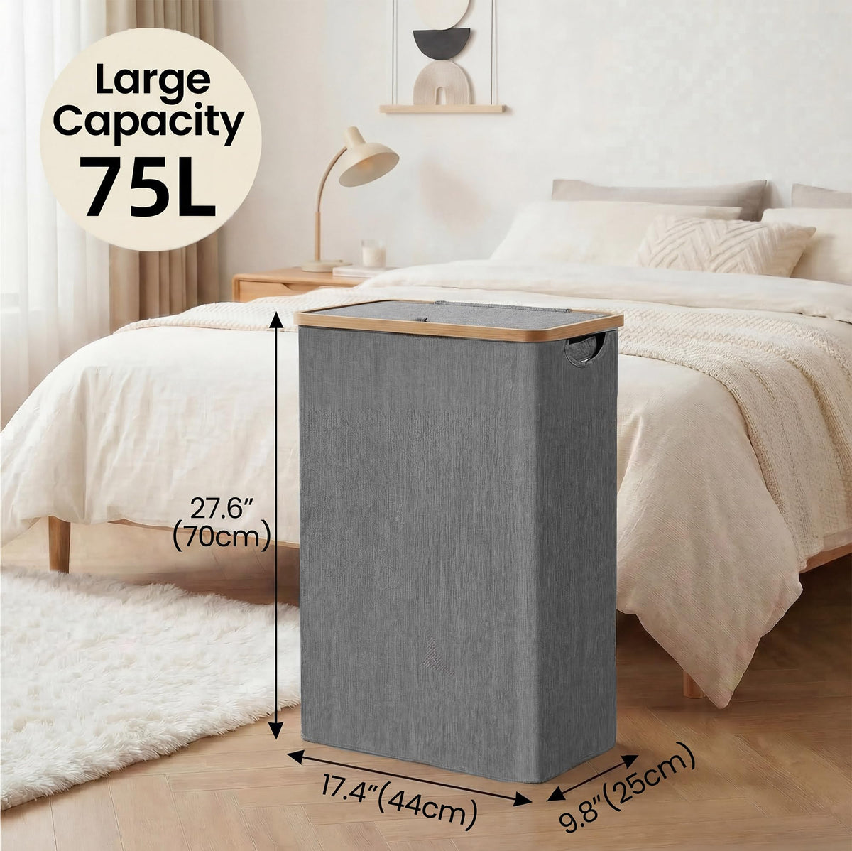 Slim Laundry Basket with Lid