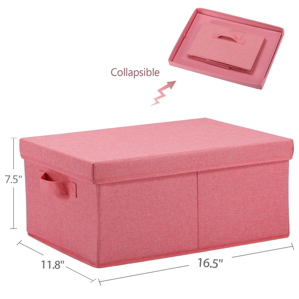 Linen Foldable Storage Bins with Lids (2 Count)