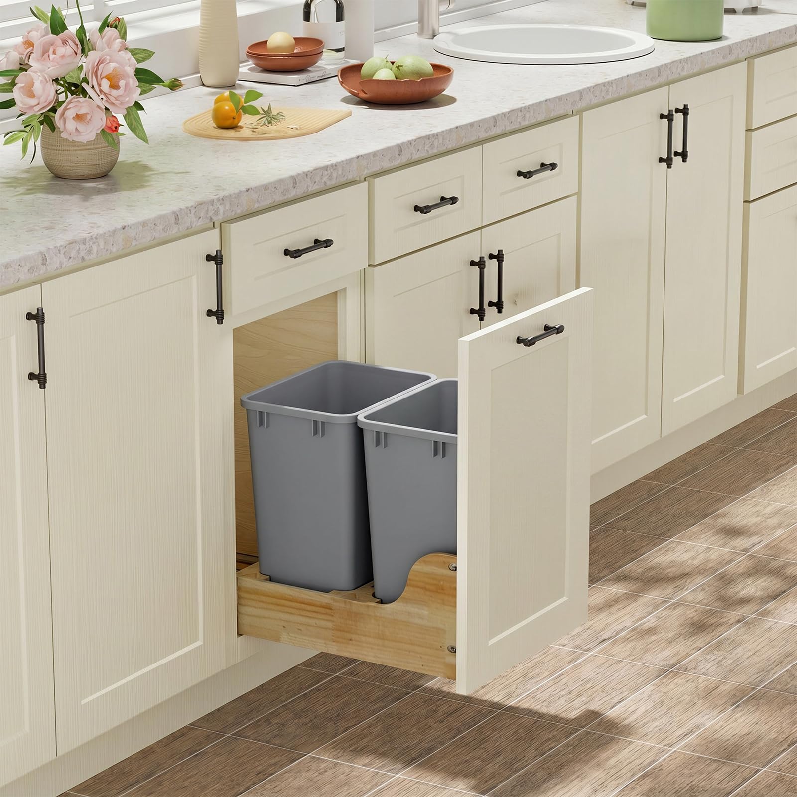35 Quart Plastic Trash Can (2 Count)