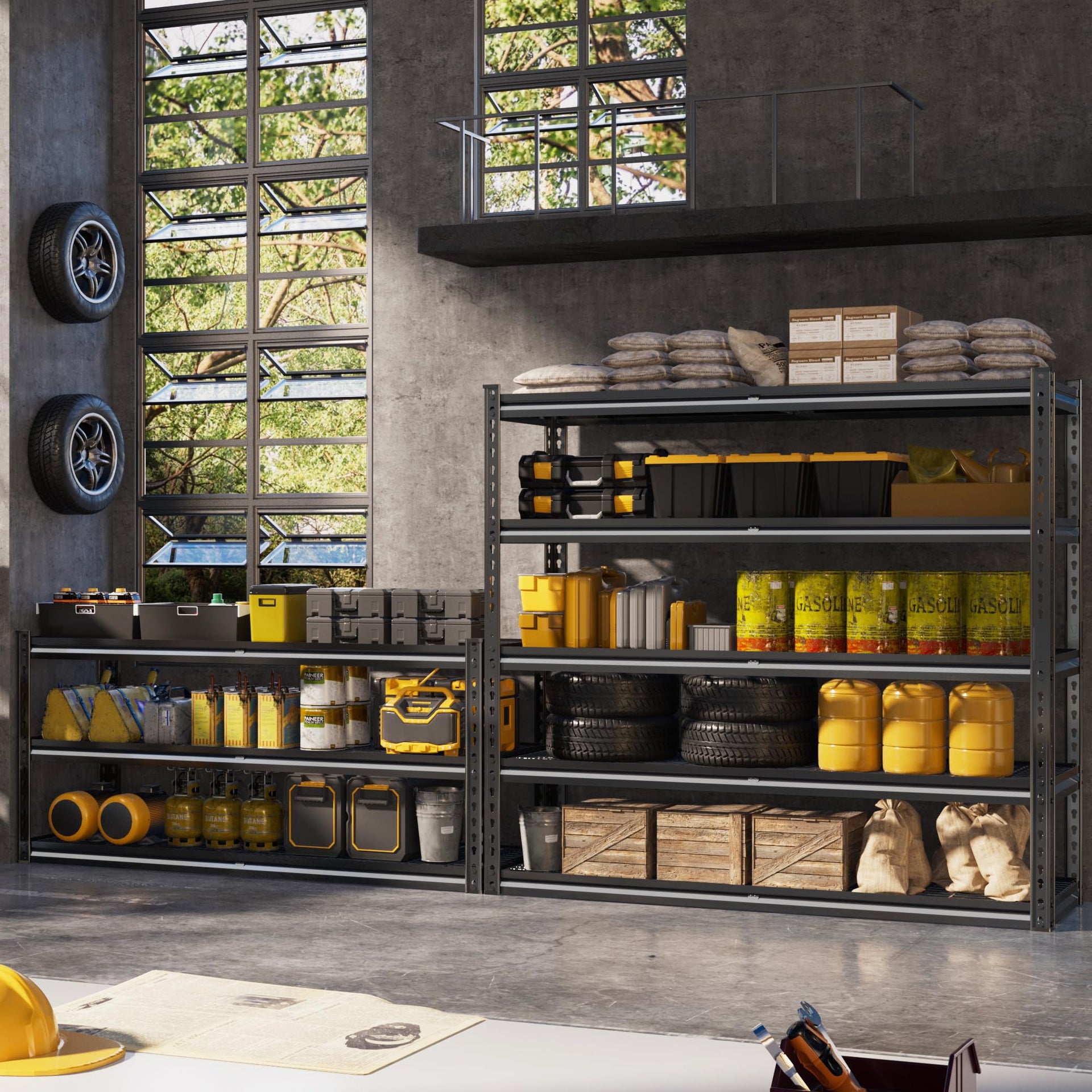48" W Garage Shelving Heavy Duty 5