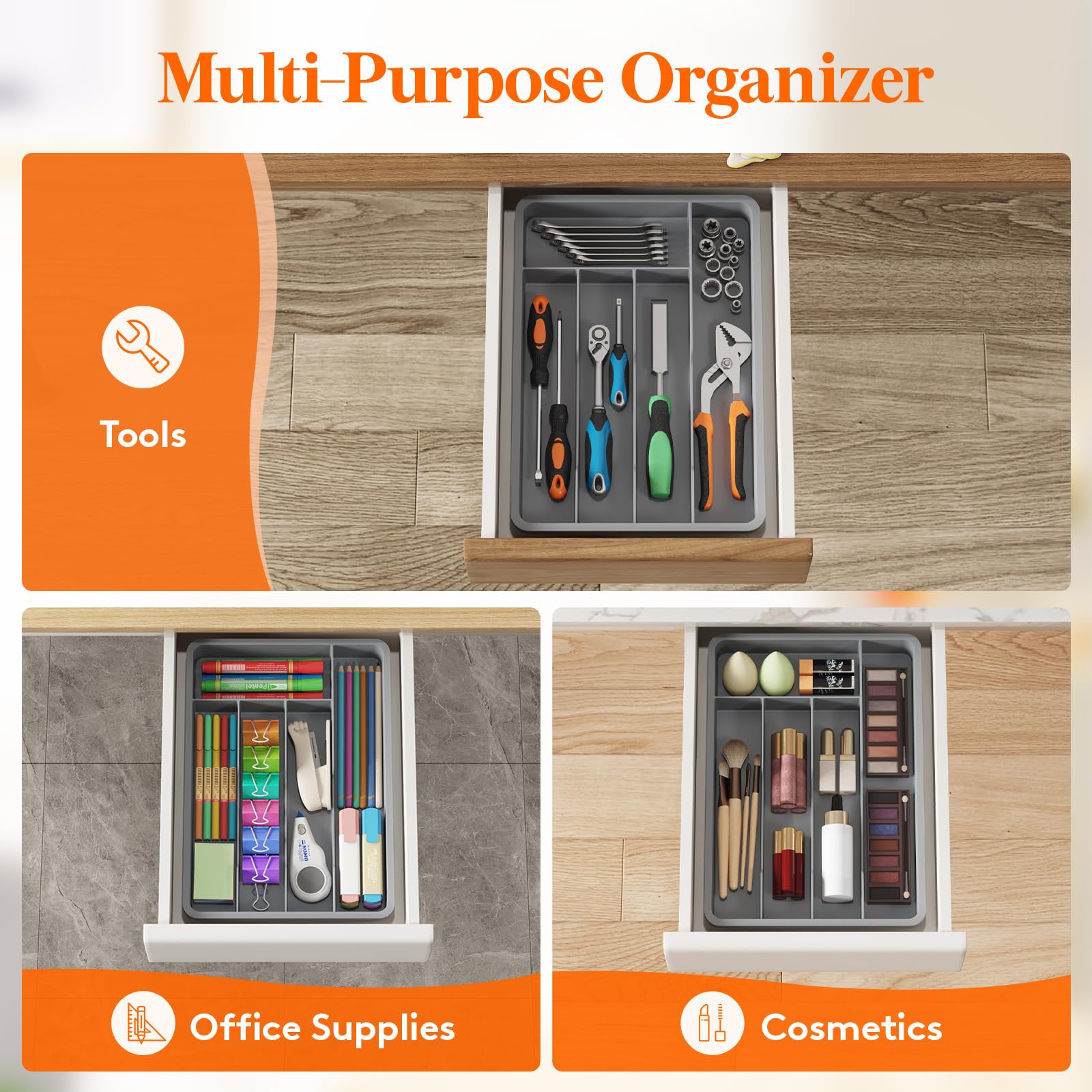 Silverware Drawer Organizer Tray