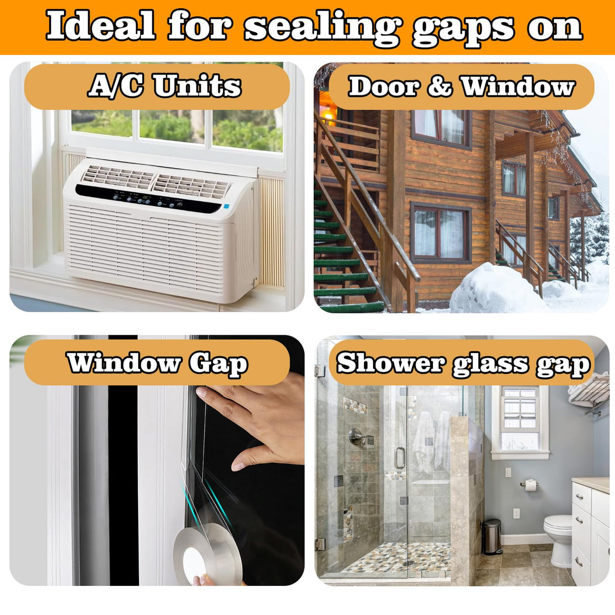 Transparent Window Weather Sealing Tape 2.76 Inch x 16.5 FT Weather Stripping Residue