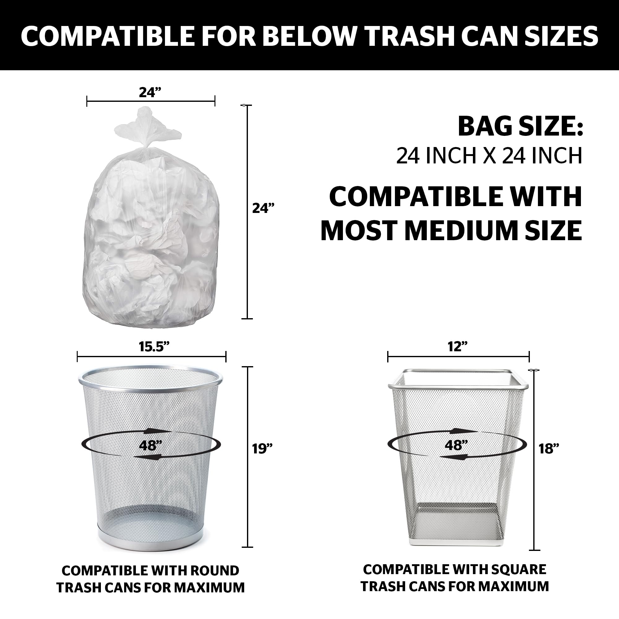 10 Gal Clear Trash Bags (1000 Count)