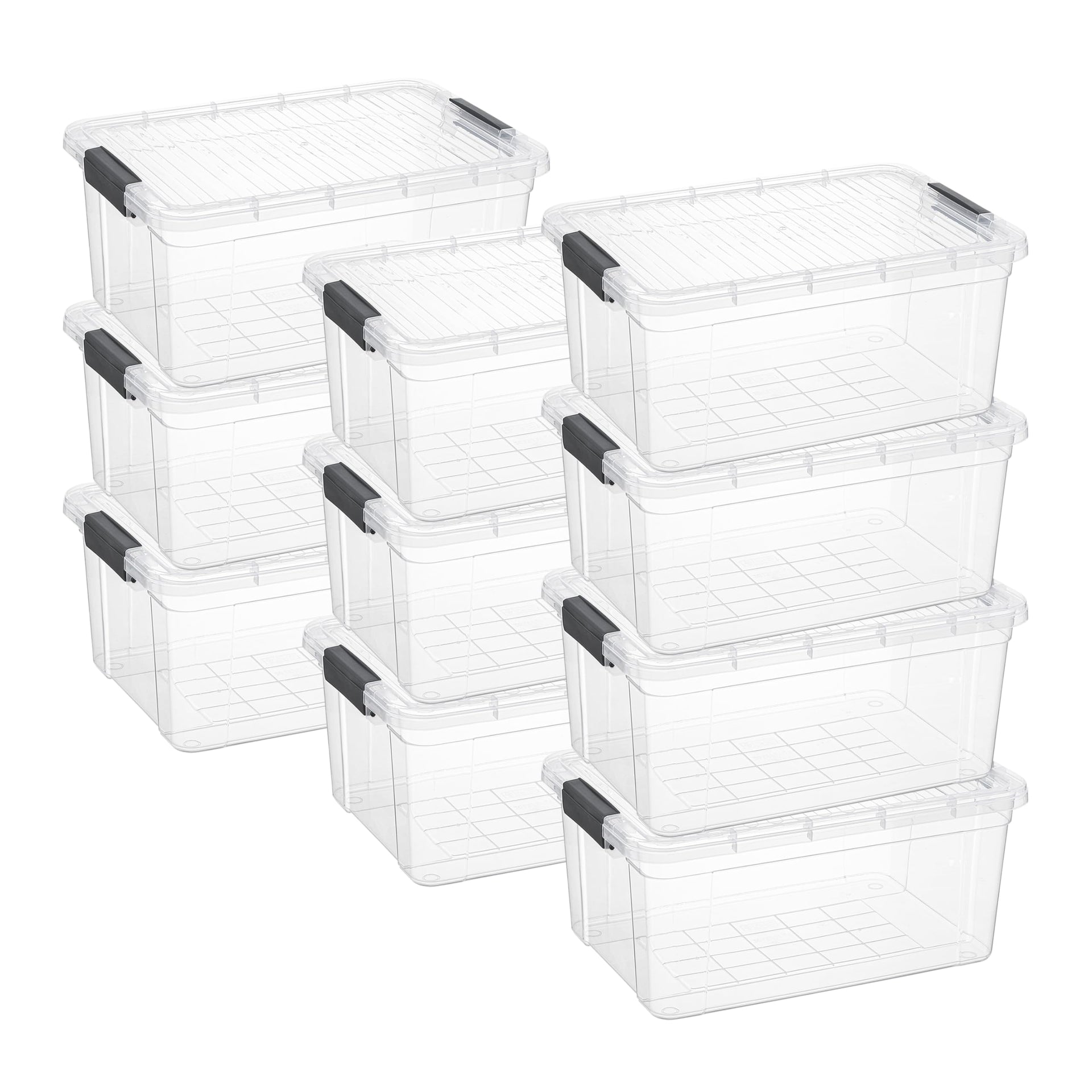 21 Quart Clear Plastic Storage Boxes with Lids (10 Count)