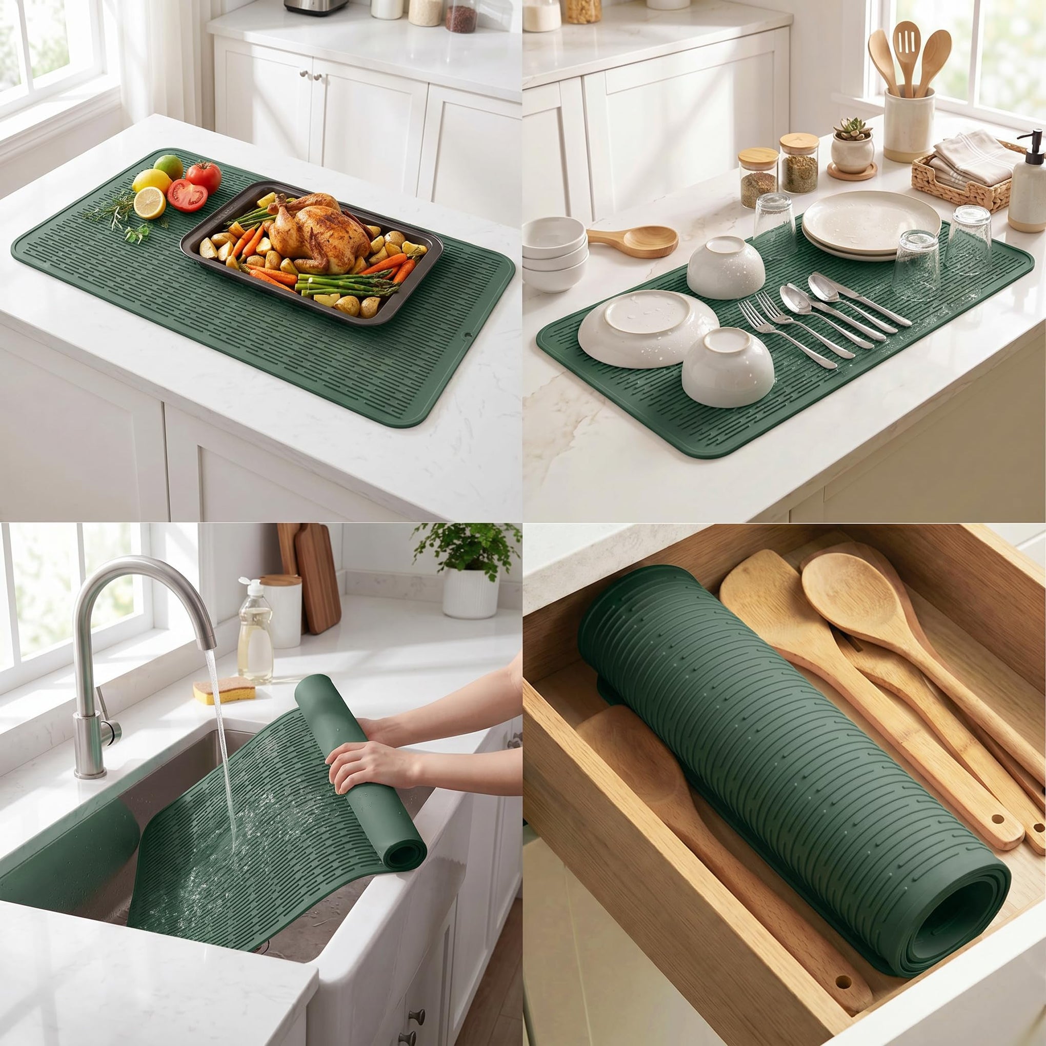 Silicone Dish Drying Mat for Multiple Usage