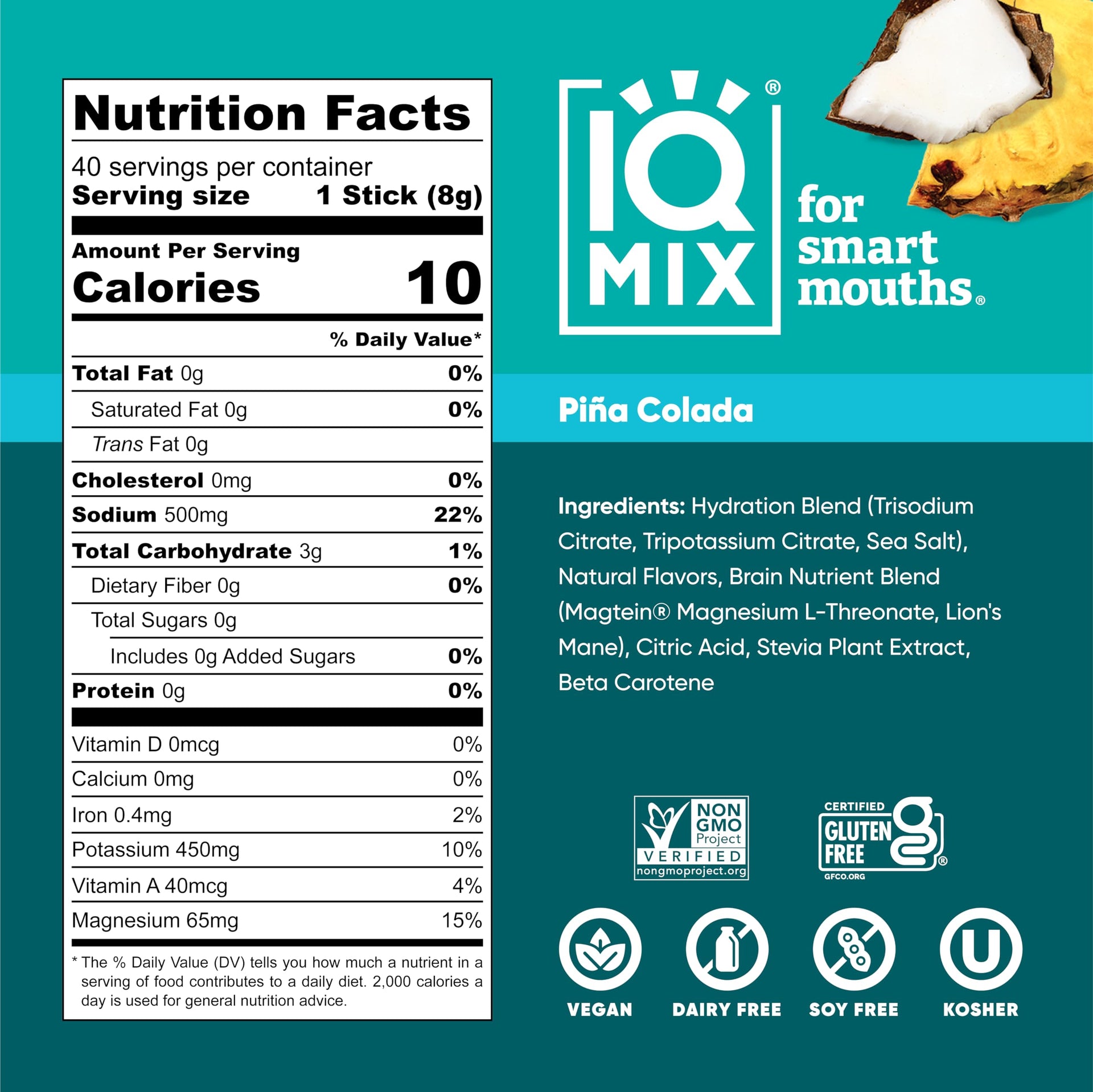 IQMIX Hydration Electrolytes Powder Packets (40 Count)