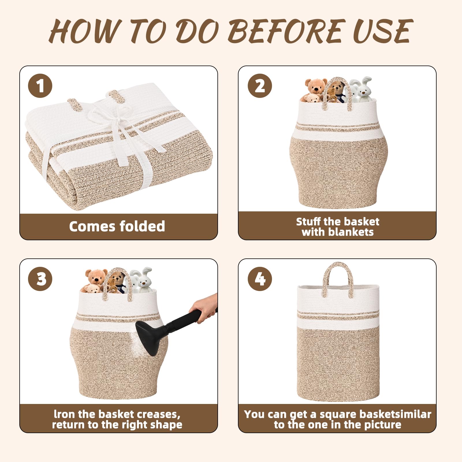 Woven Laundry Basket for Clothes (16 Ounce)
