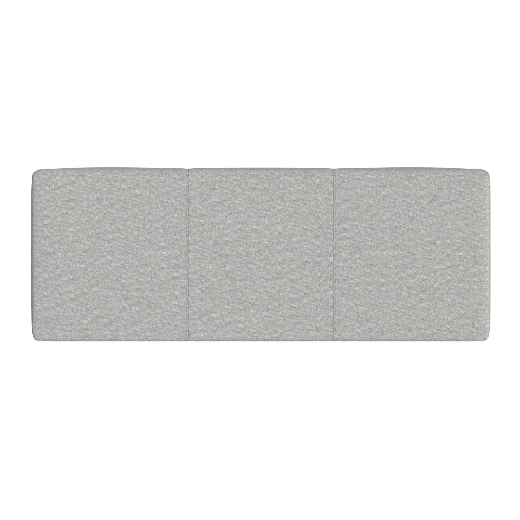 Avalon 48" Wide Linen Look Fabric Storage Ottoman in Grey