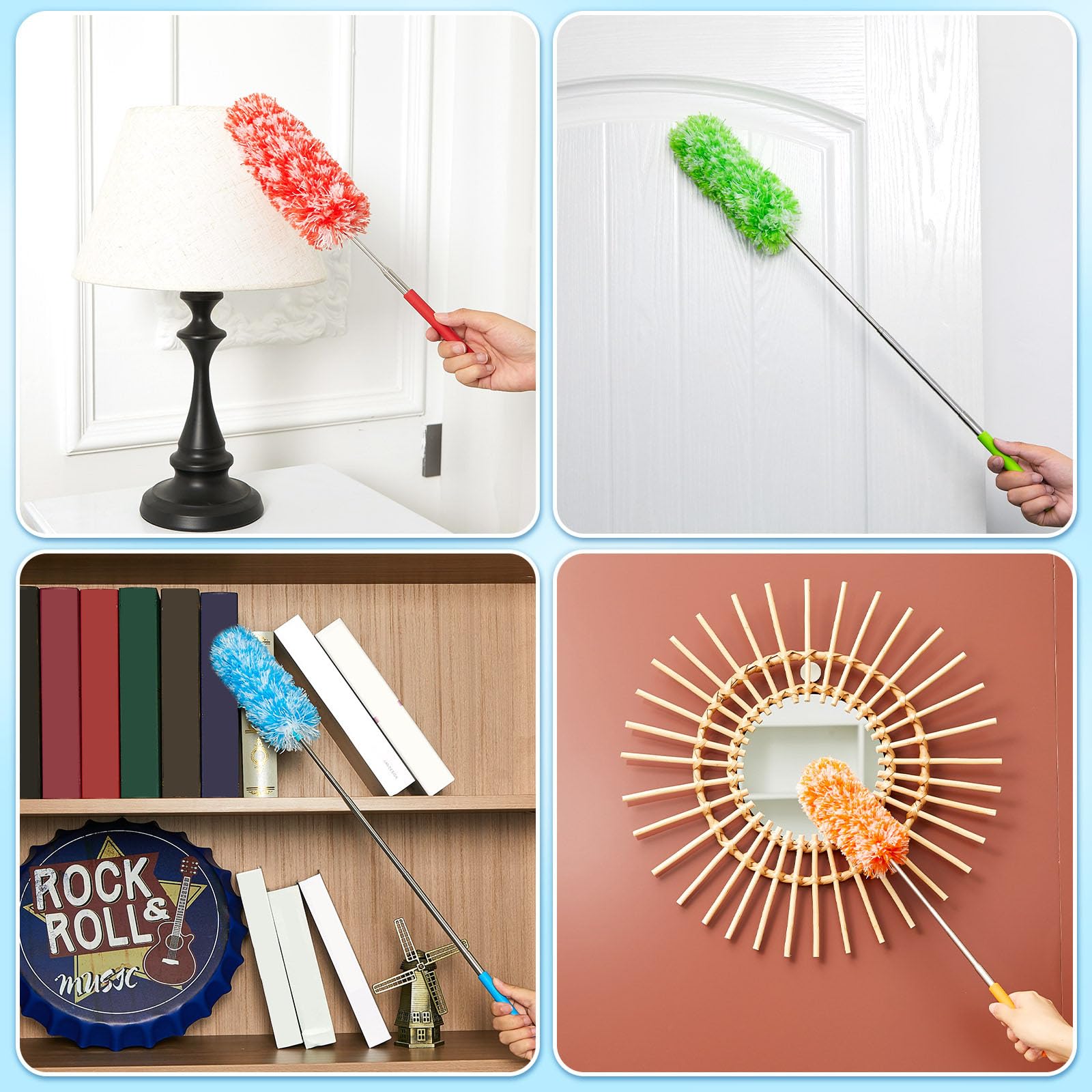 8 Pcs Microfiber Feather Duster for Cleaning