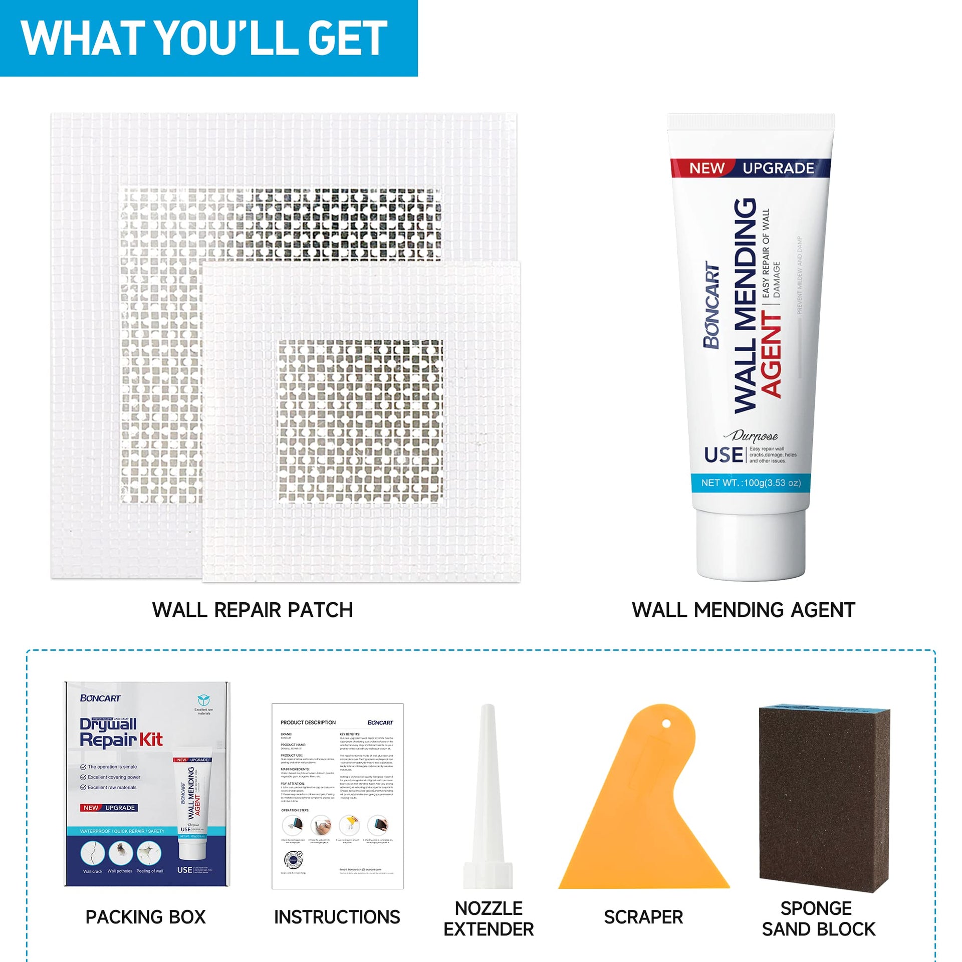 Spackle Wall & Drywall Repair Patch Kit with Tools