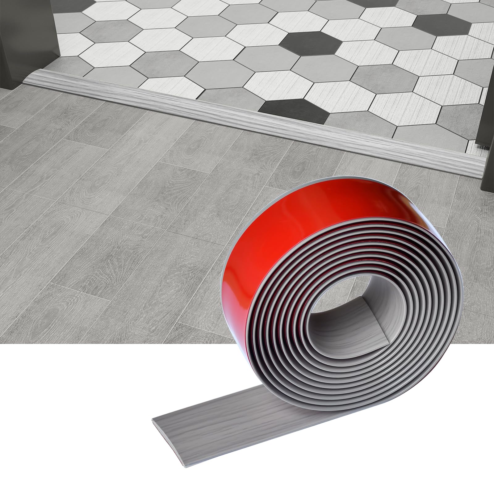 Floor Door Flat Transition Strip & Self Adhesive Floor Vinyl Floor Edge Trim Laminate Floor Gap Covering Joining Strip