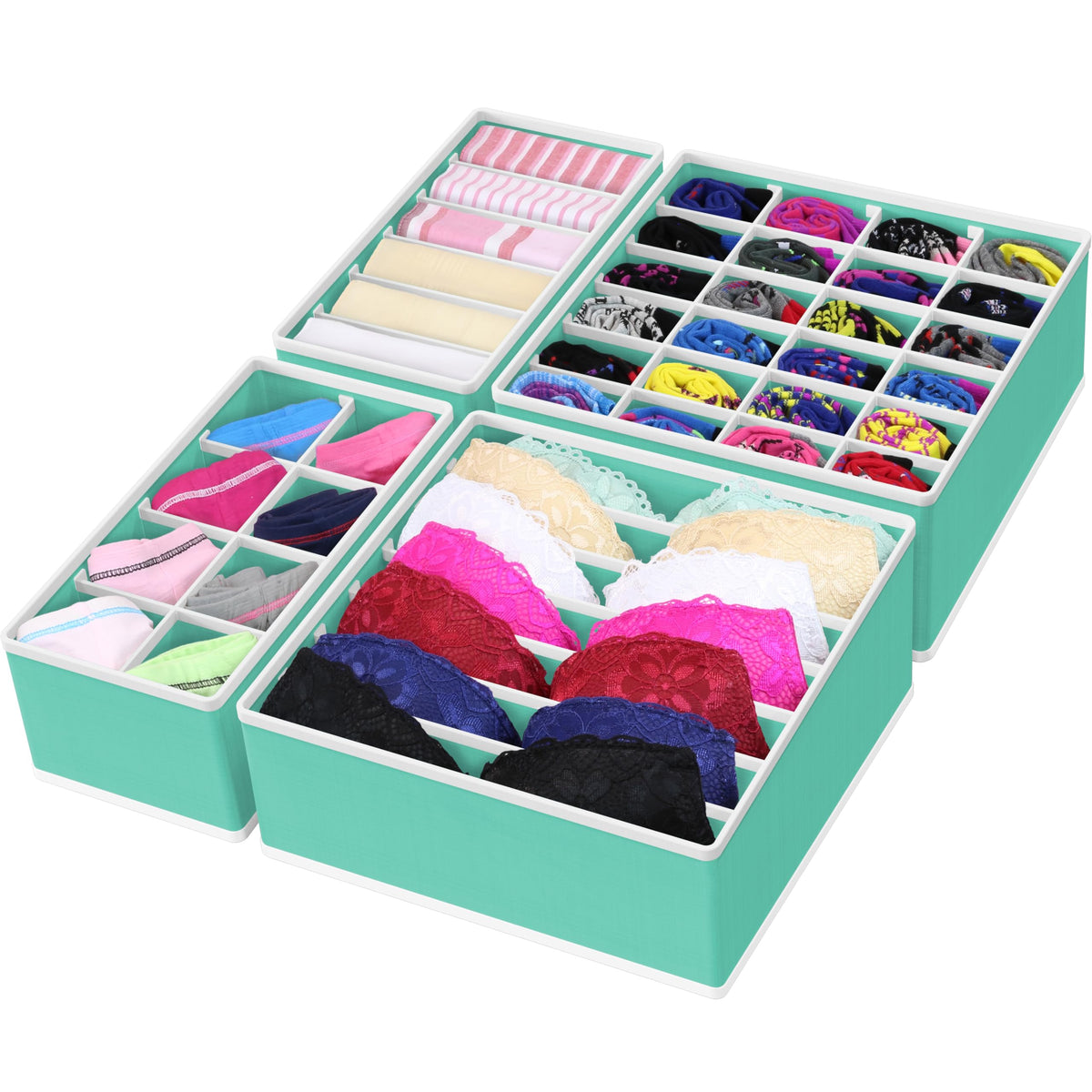 4 Pack Drawer Organizer Set for Underwear (4 Count)