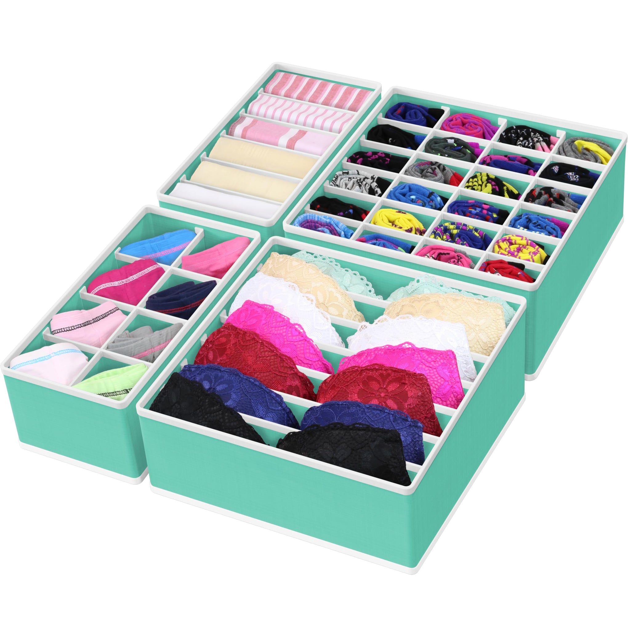 4 Pack Drawer Organizer Set for Underwear (4 Count)