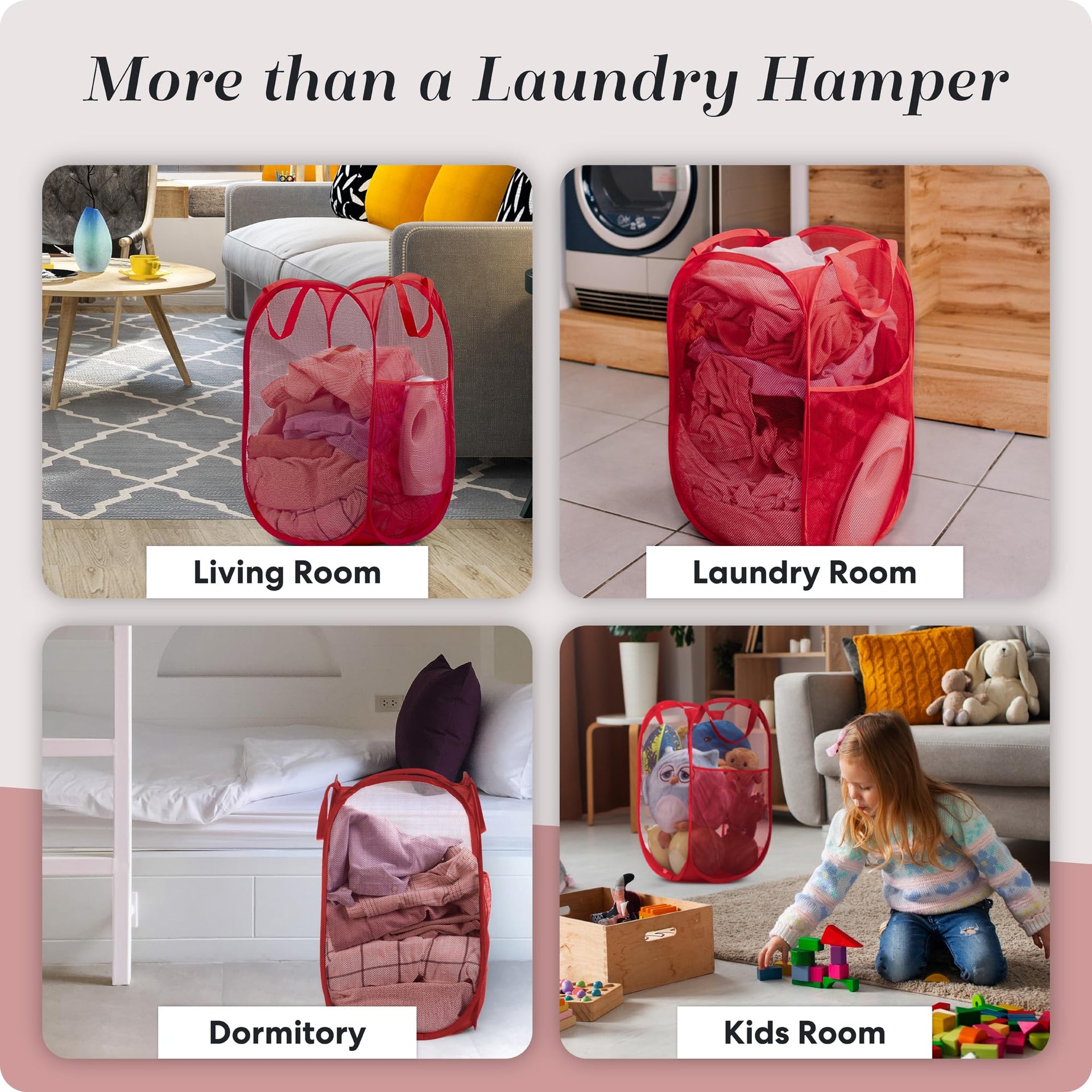 Collapsible Mesh Pop Up Laundry Hamper 2 (2 Count)