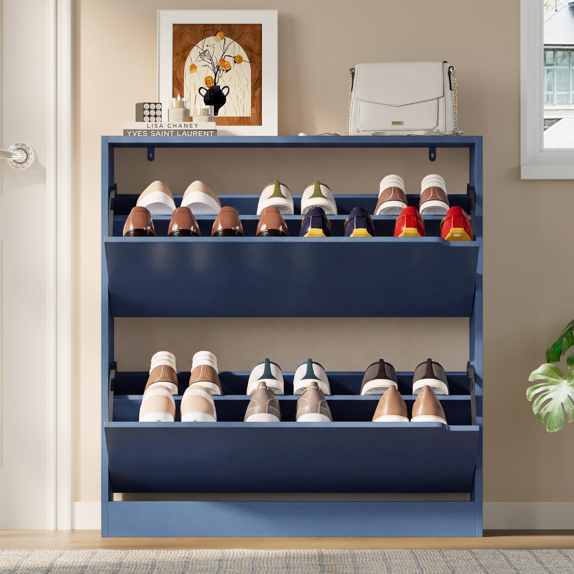 Shoe Cabinet with 2 Flip Drawers