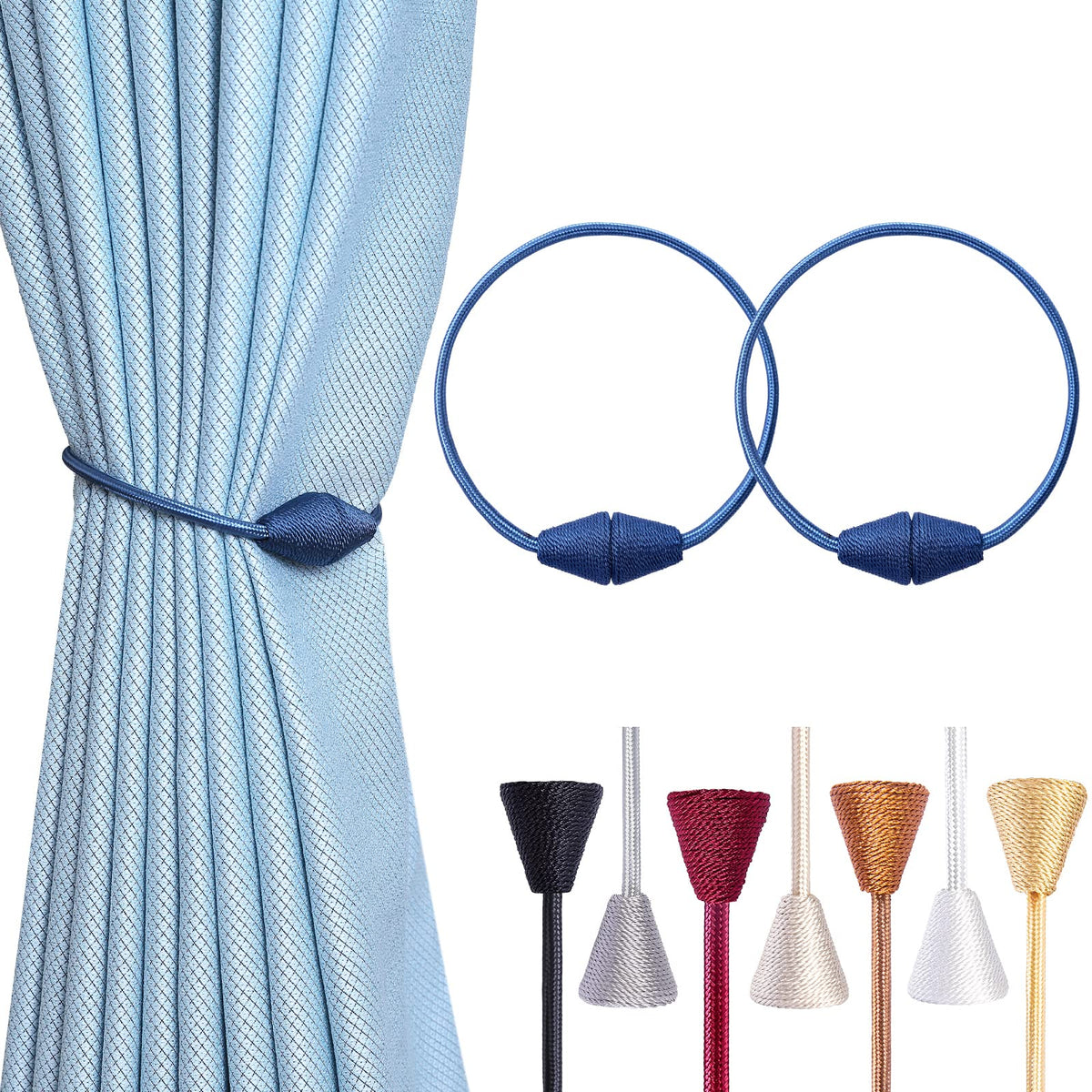 2 PCS Magnetic Curtain Tiebacks (2 Count)