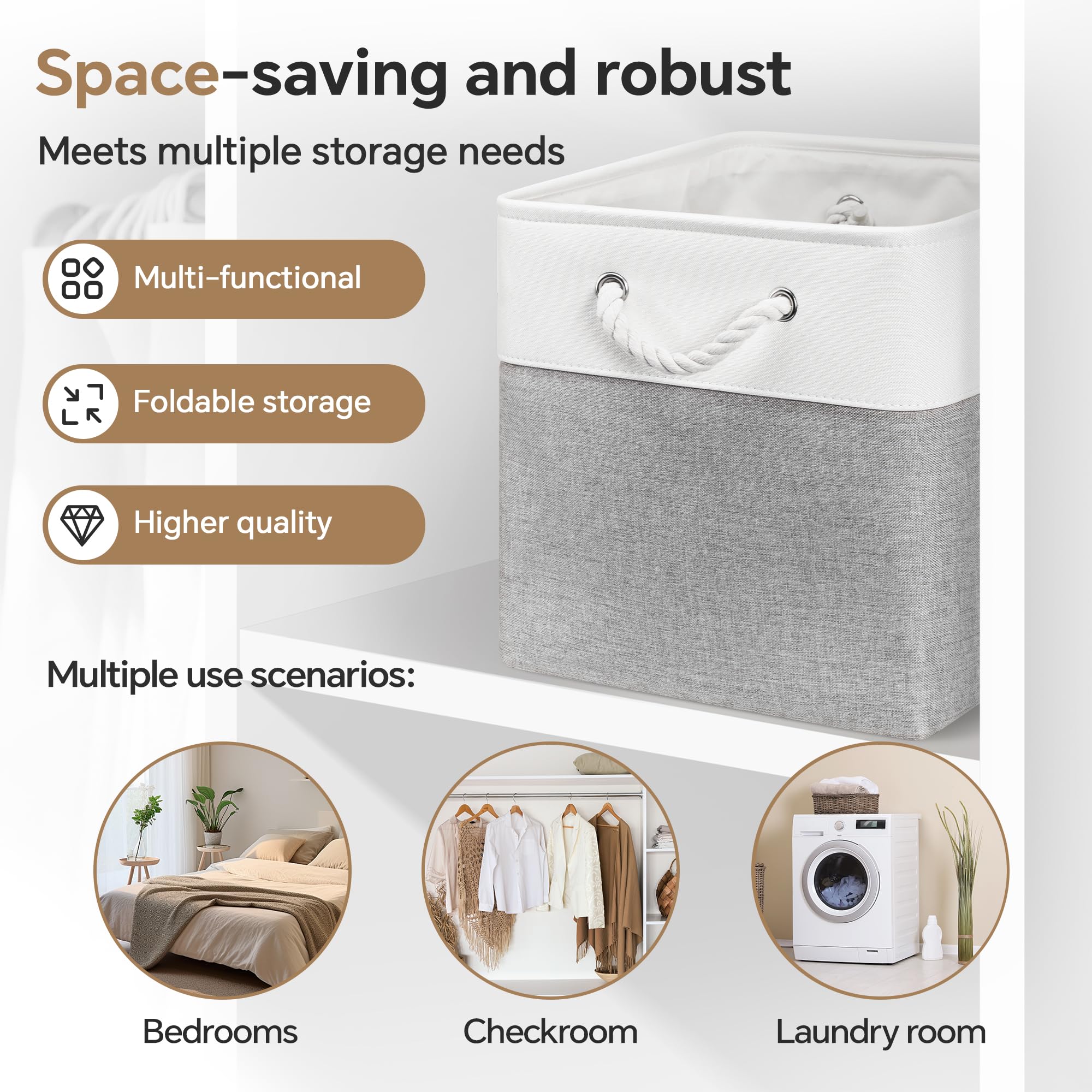 13x13x13 Inch Storage Cube Bins Foldable Organizer Baskets 6 Pack (6 Count)