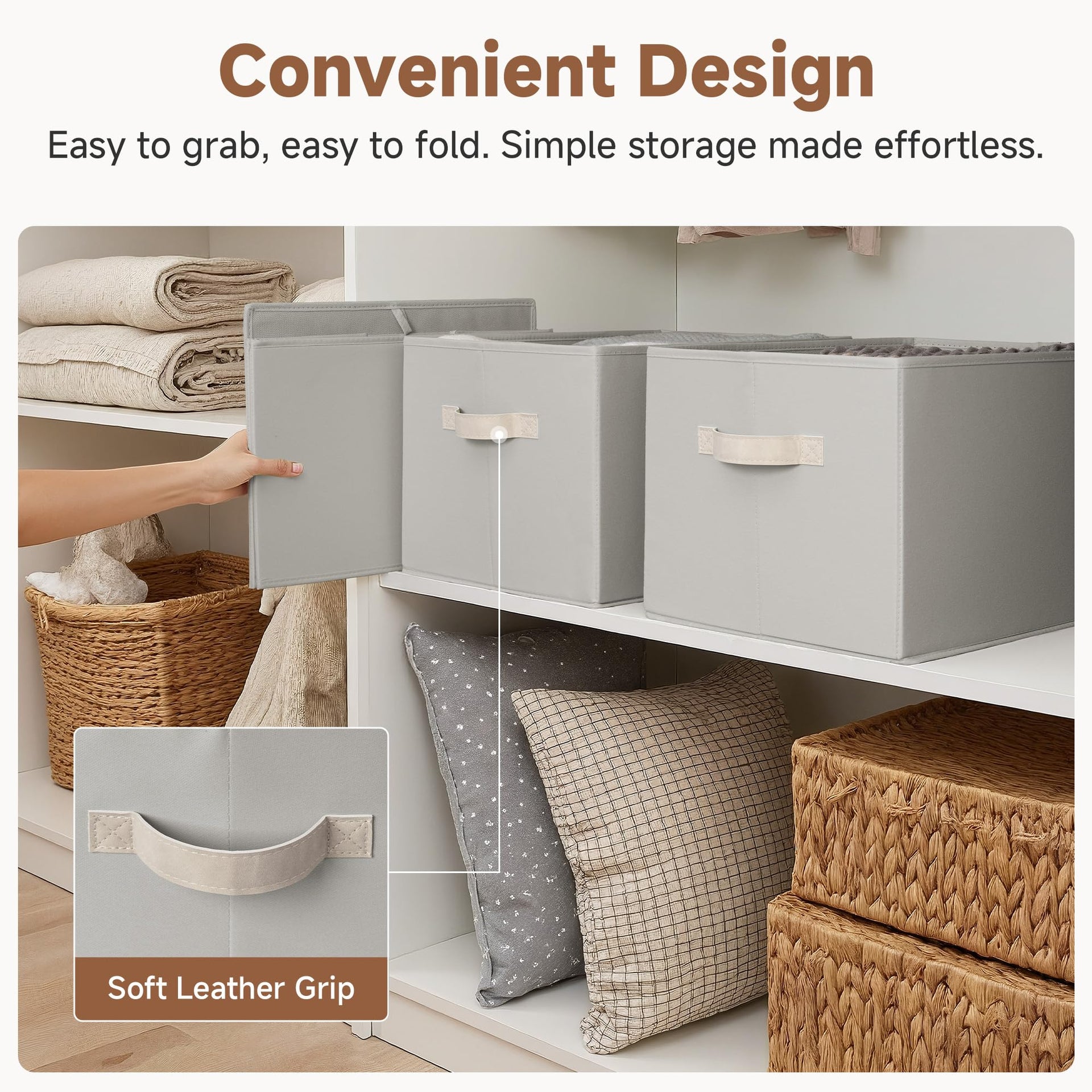 Storage Baskets for Shelves (3 Count)