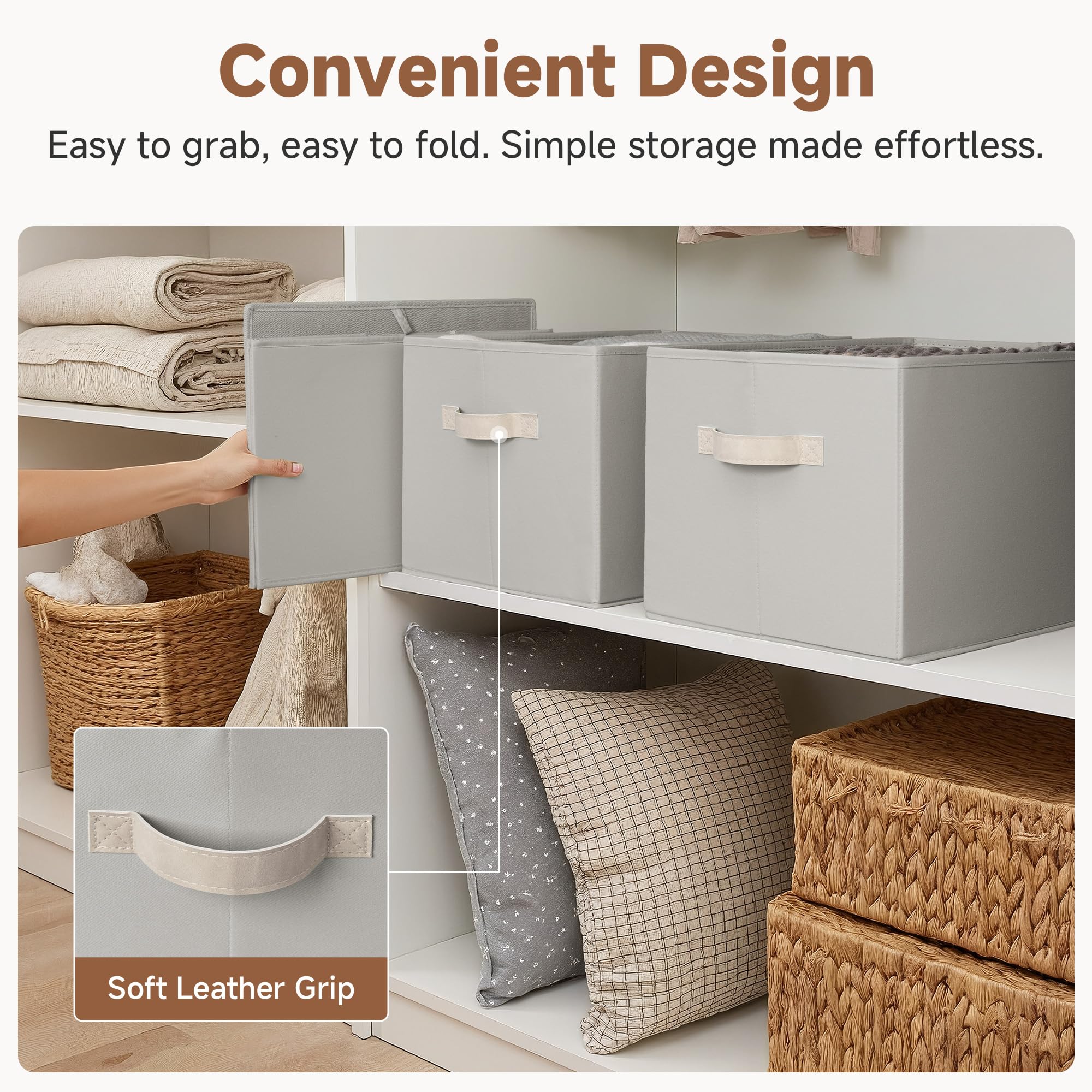 Storage Baskets for Shelves (3 Count)