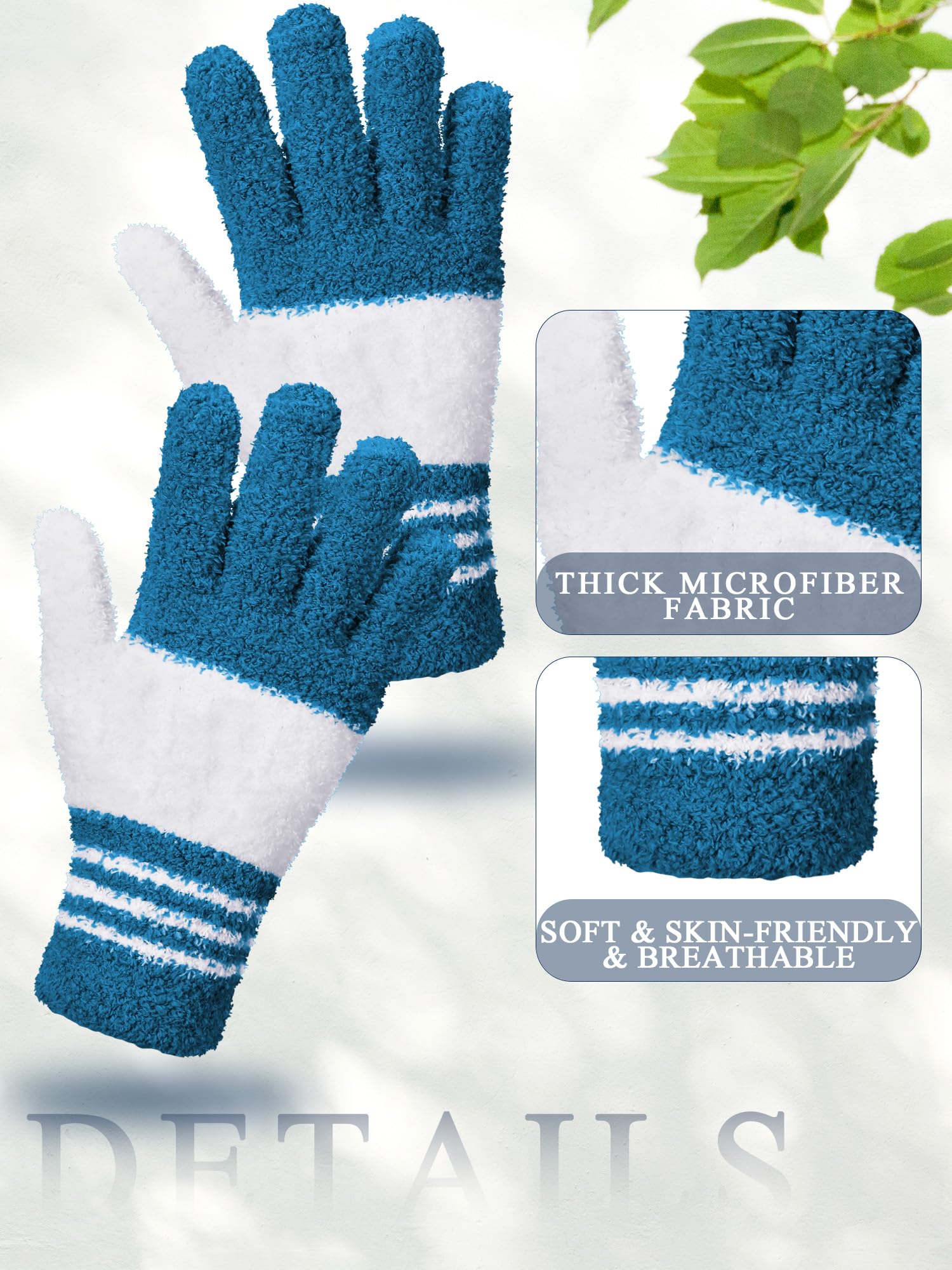 3 Pairs Microfiber Dusting Gloves for Plants Leaf (3 Count)