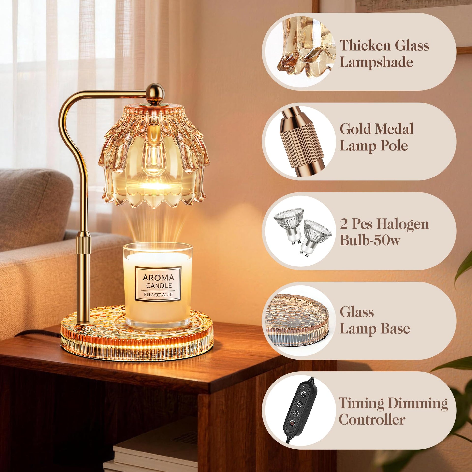 Candle Warmer Lamp with Timer Dimmer