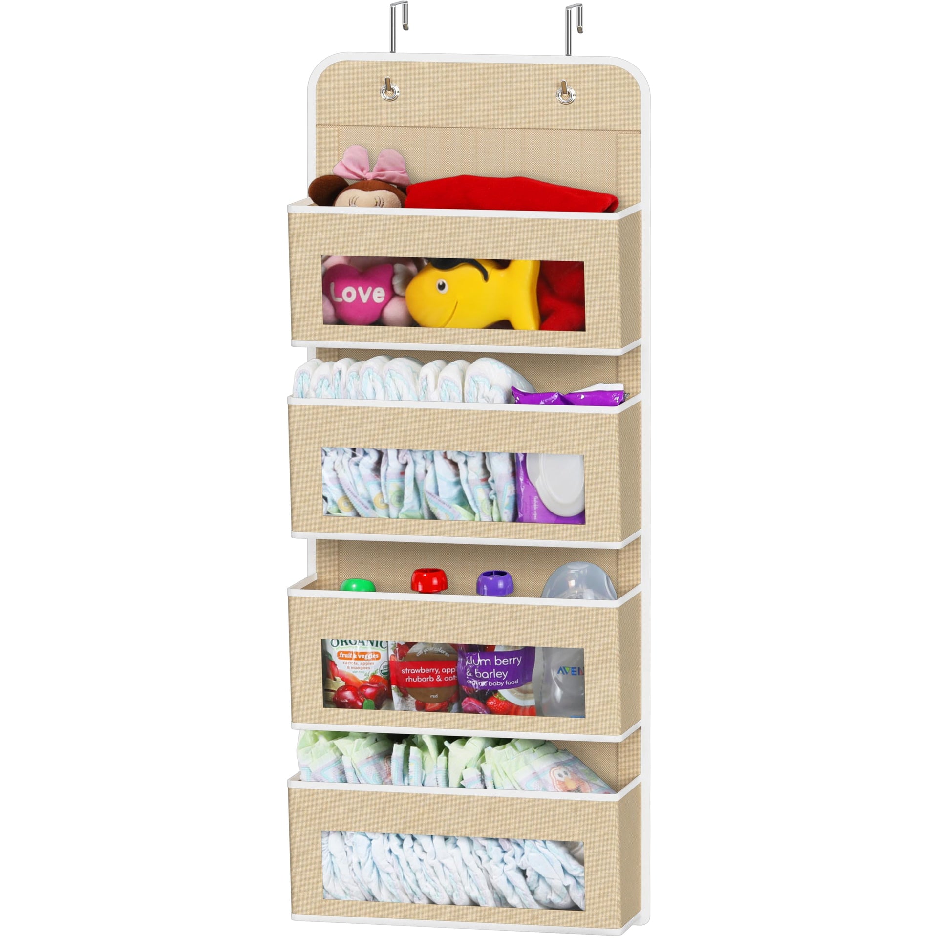 4 Clear Window Pocket Over Door Hanging Organizer