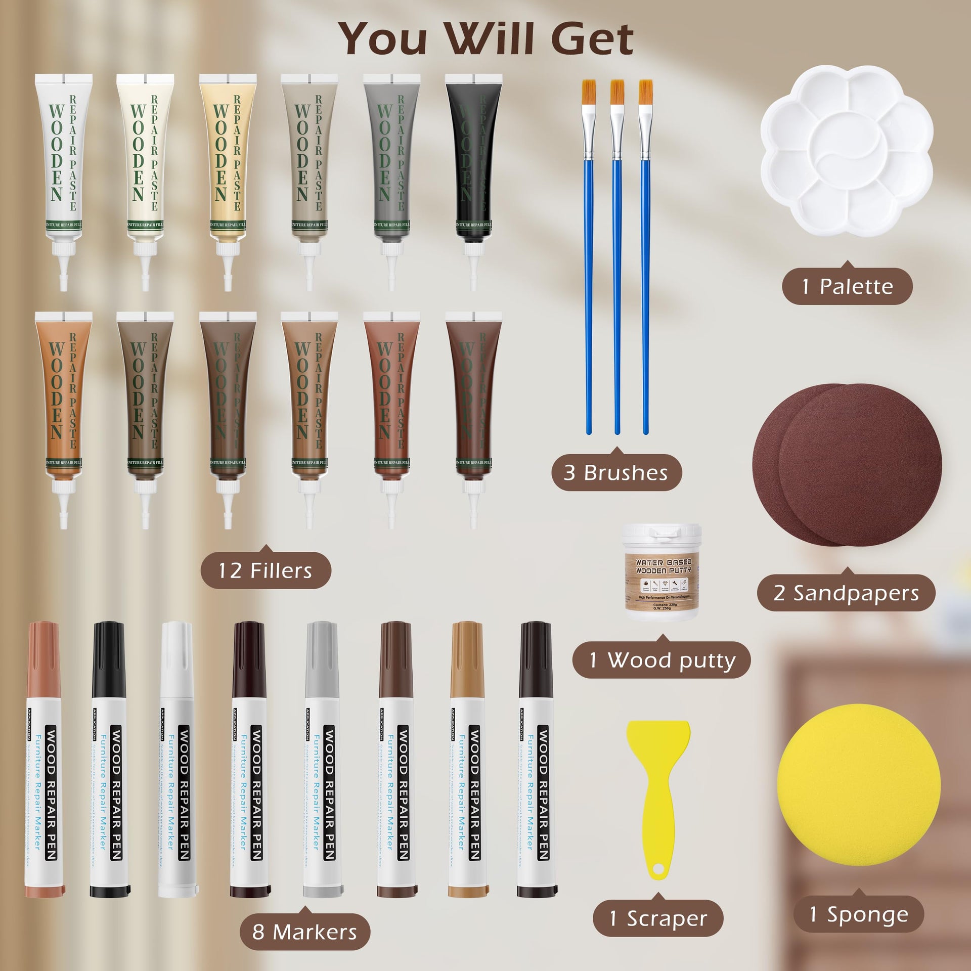 Wood Furniture Repair Kit (24 Count)