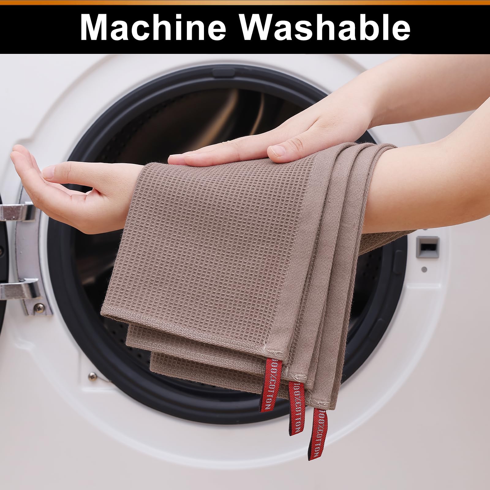 100% Cotton Waffle Weave Kitchen Towels (6 Count)