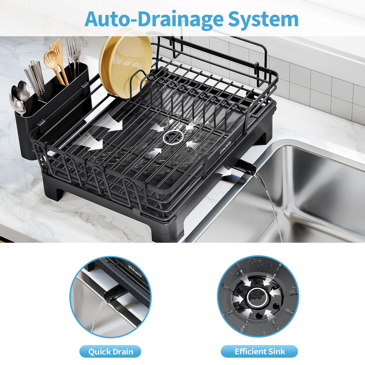 Expandable Dish Drying Rack for Kitchen Counter