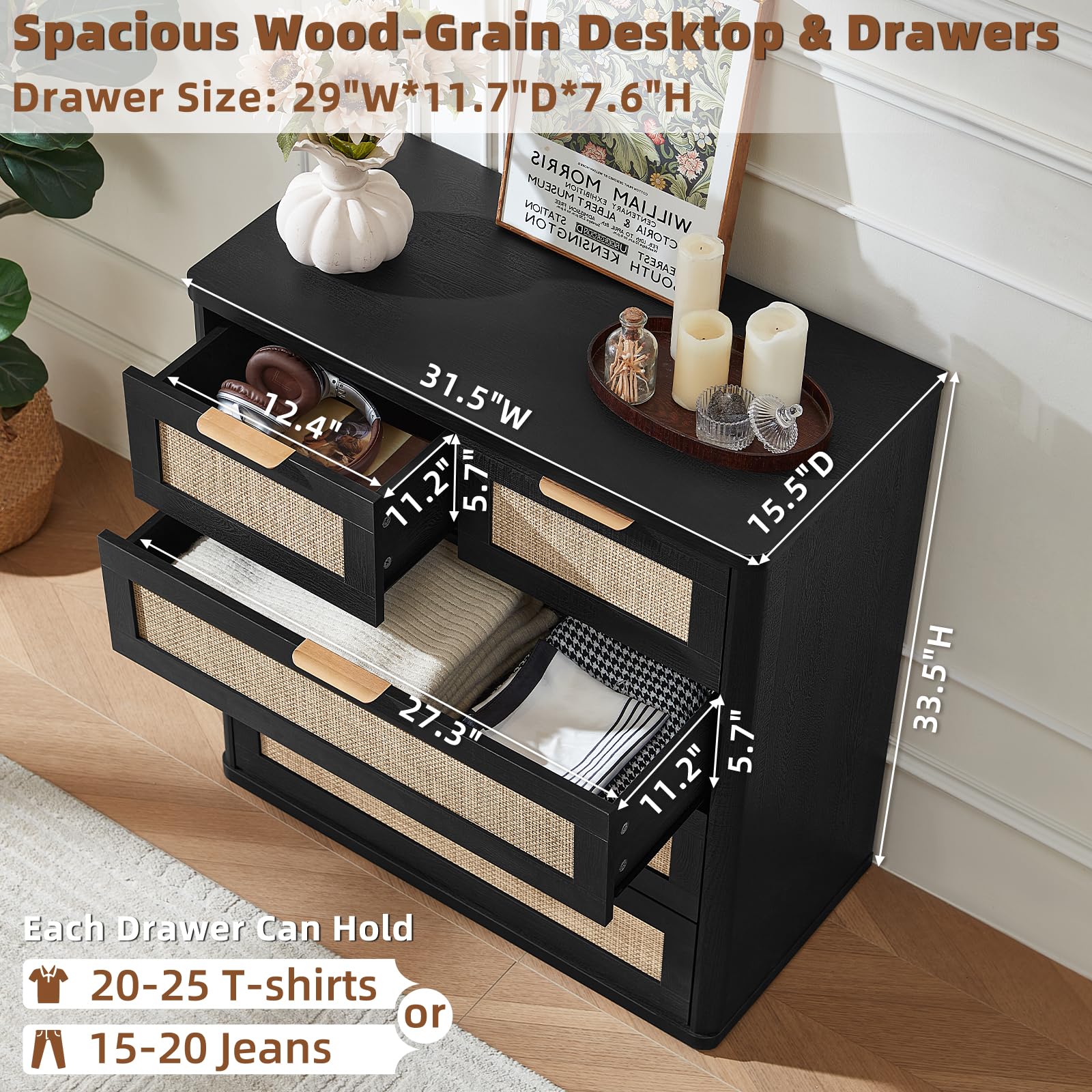 Rattan Dresser for Bedroom
