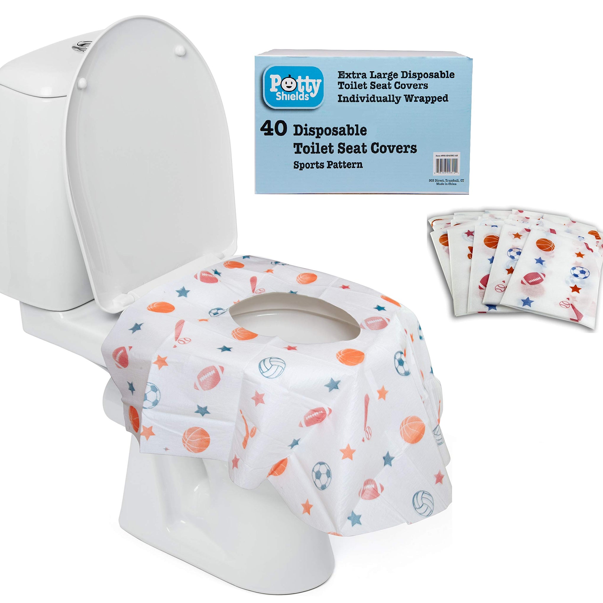 Disposable Toilet Seat Covers for Kids & Adults (44 Count)
