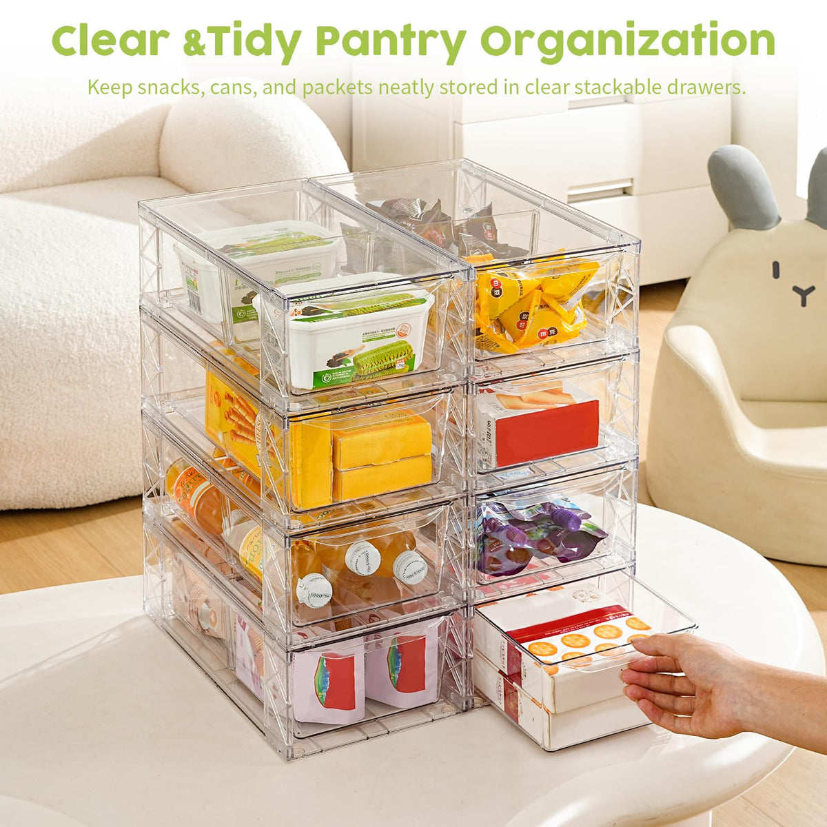 8 Pack Acrylic Storage Drawers (8 Count)