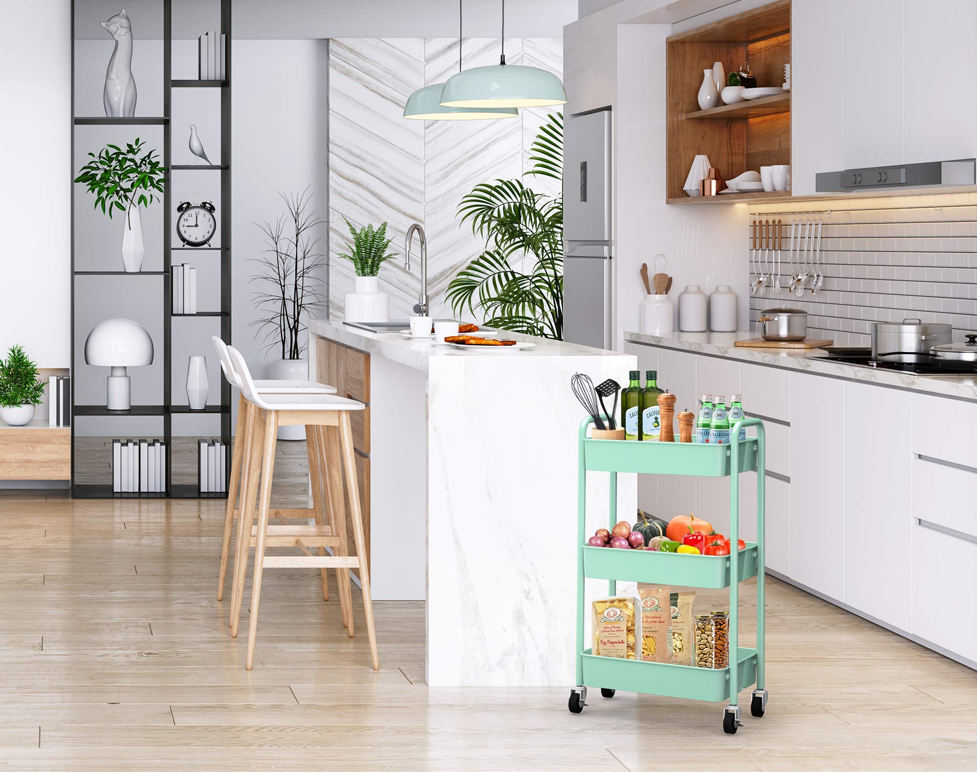 3 Tier Rolling Metal Storage Organizer