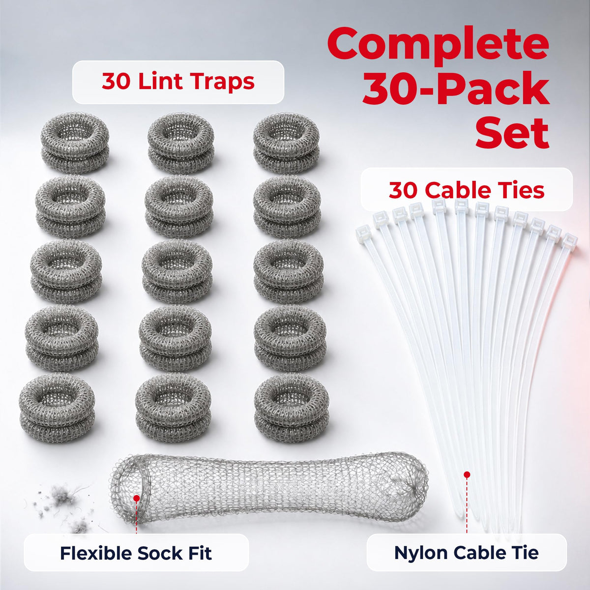 Washing Machine Lint Trap Stainless Steel 30 (12 Count)