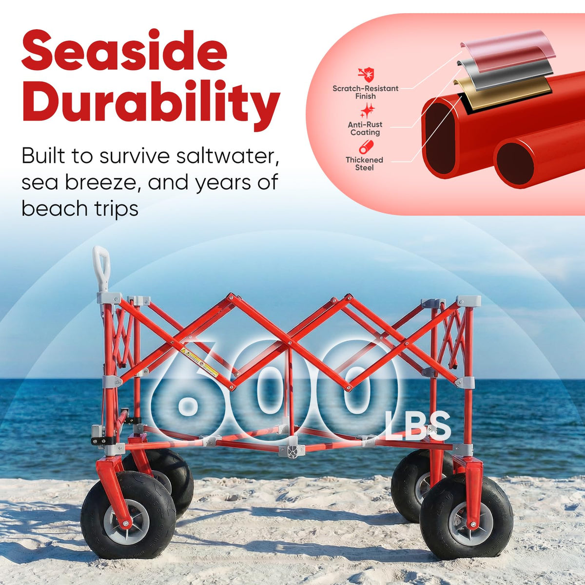 Heavy Duty Beach Wagon with 9" Big Sand
