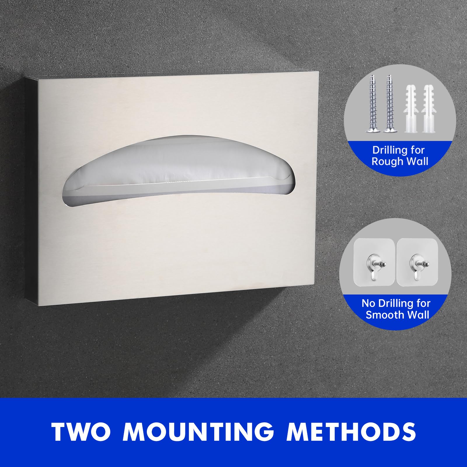 2 Pack Commercial Toilet Seat Cover Dispenser Wall Mount (2 Count)