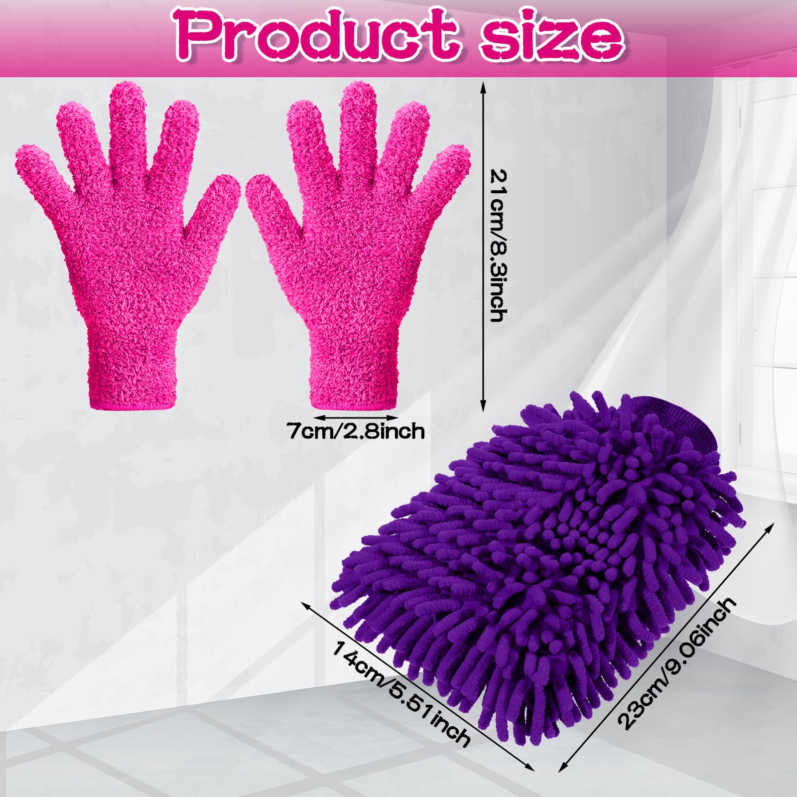 6 Pcs Micro Dusting Mitt Plant Cleaning
