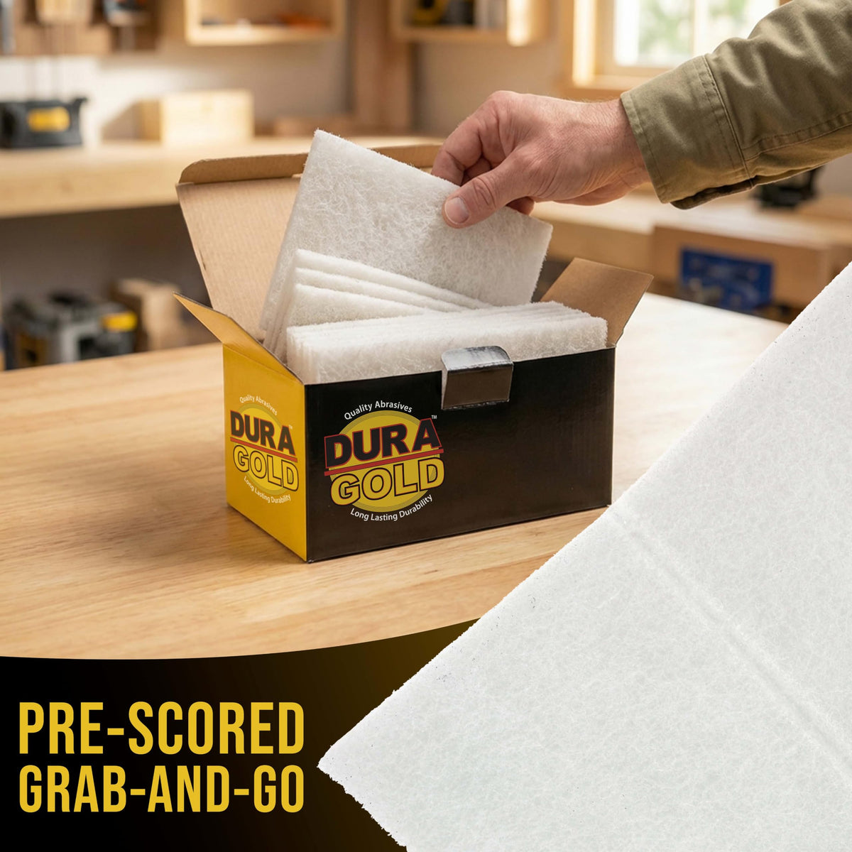 Premium 6" x 9" White Light Duty Scuff Pads (10 Count)