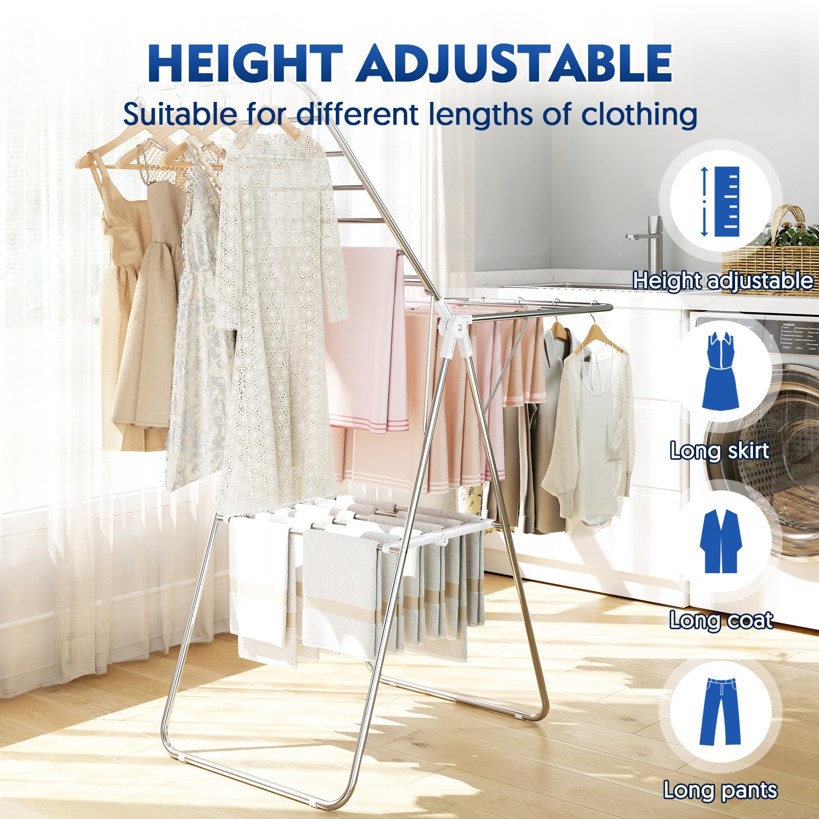 Large Stainless Steel Clothes Drying Rack