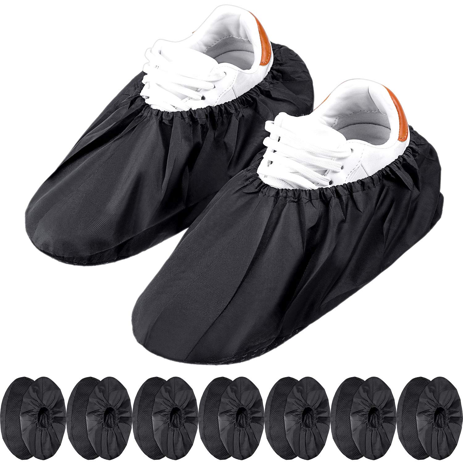 8 Pairs Reusable Shoe Covers Waterproof Non Slip Floor (8 Count)
