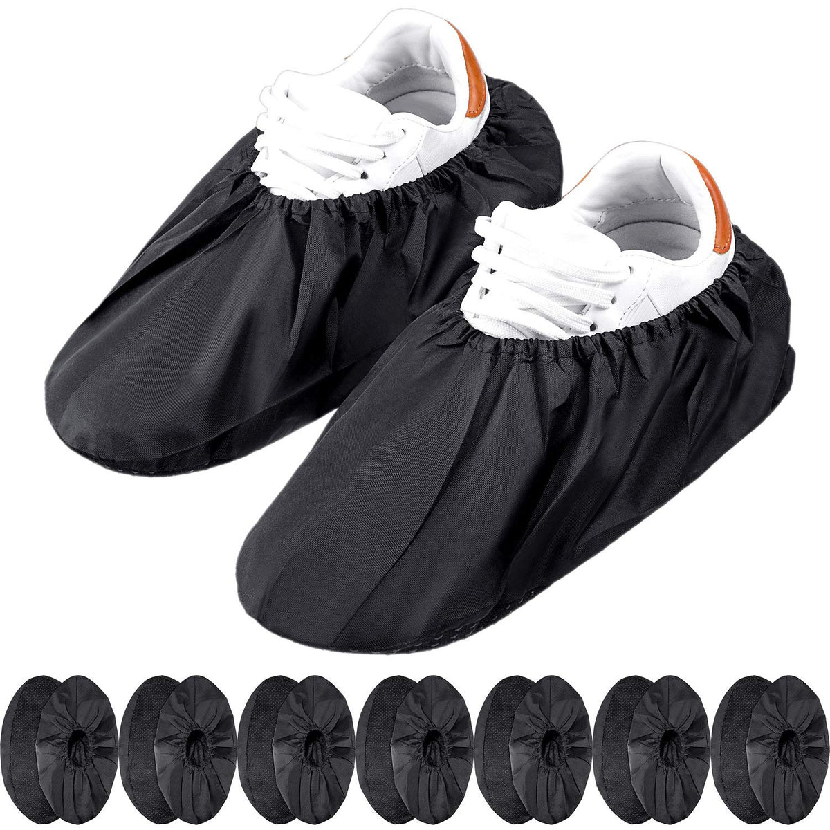 8 Pairs Reusable Shoe Covers Waterproof Non Slip Floor (8 Count)