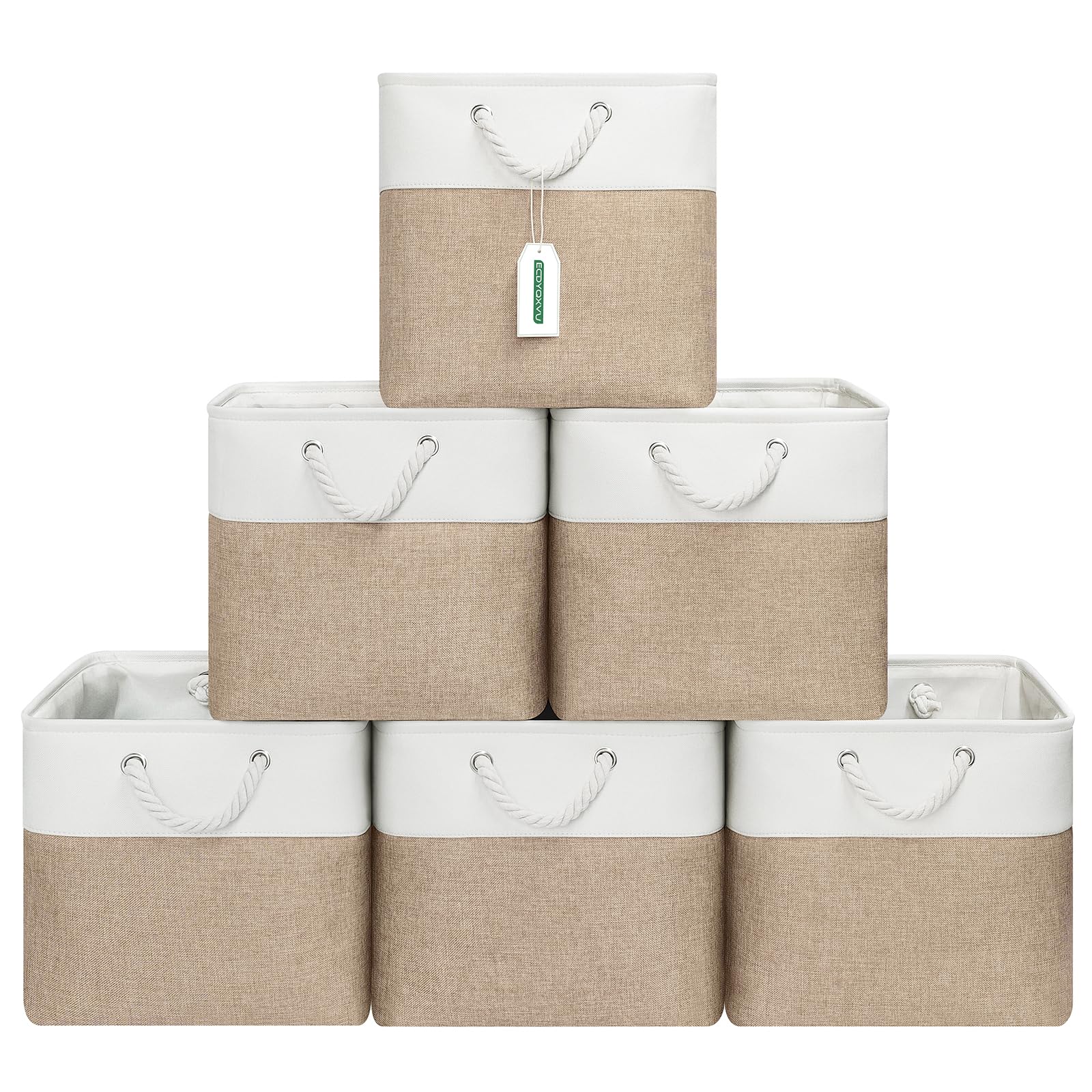 13x13x13 Inch Storage Cube Bins Foldable Organizer Baskets 6 Pack (6 Count)