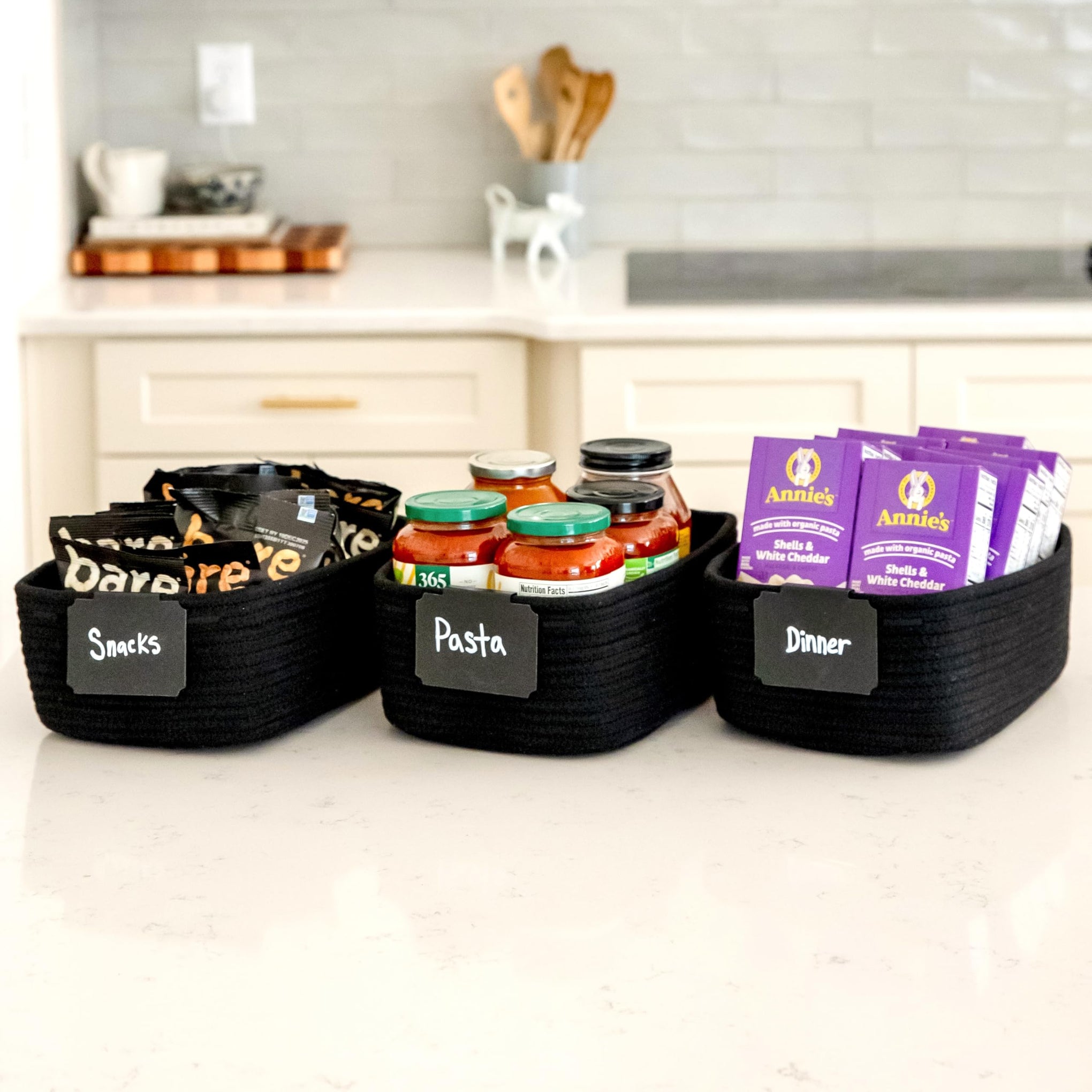 11.8"x8"x4.5” Rectangle Storage Baskets for Shelves 3 Pack (3 Count)