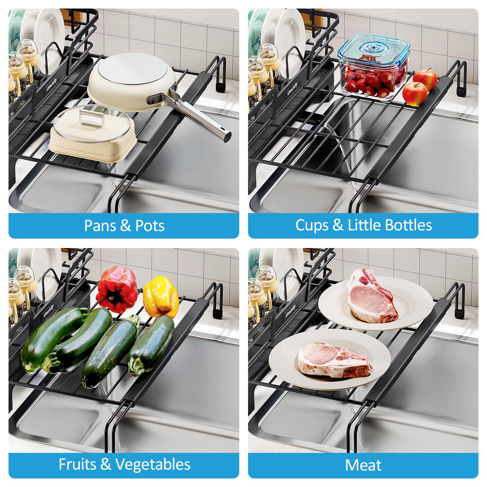 Expandable Dish Drying Rack for Kitchen Counter