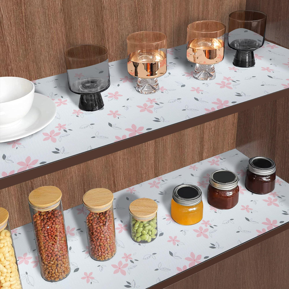 18" W x 96" L Floral Drawer and Shelf Liner for Cabinets