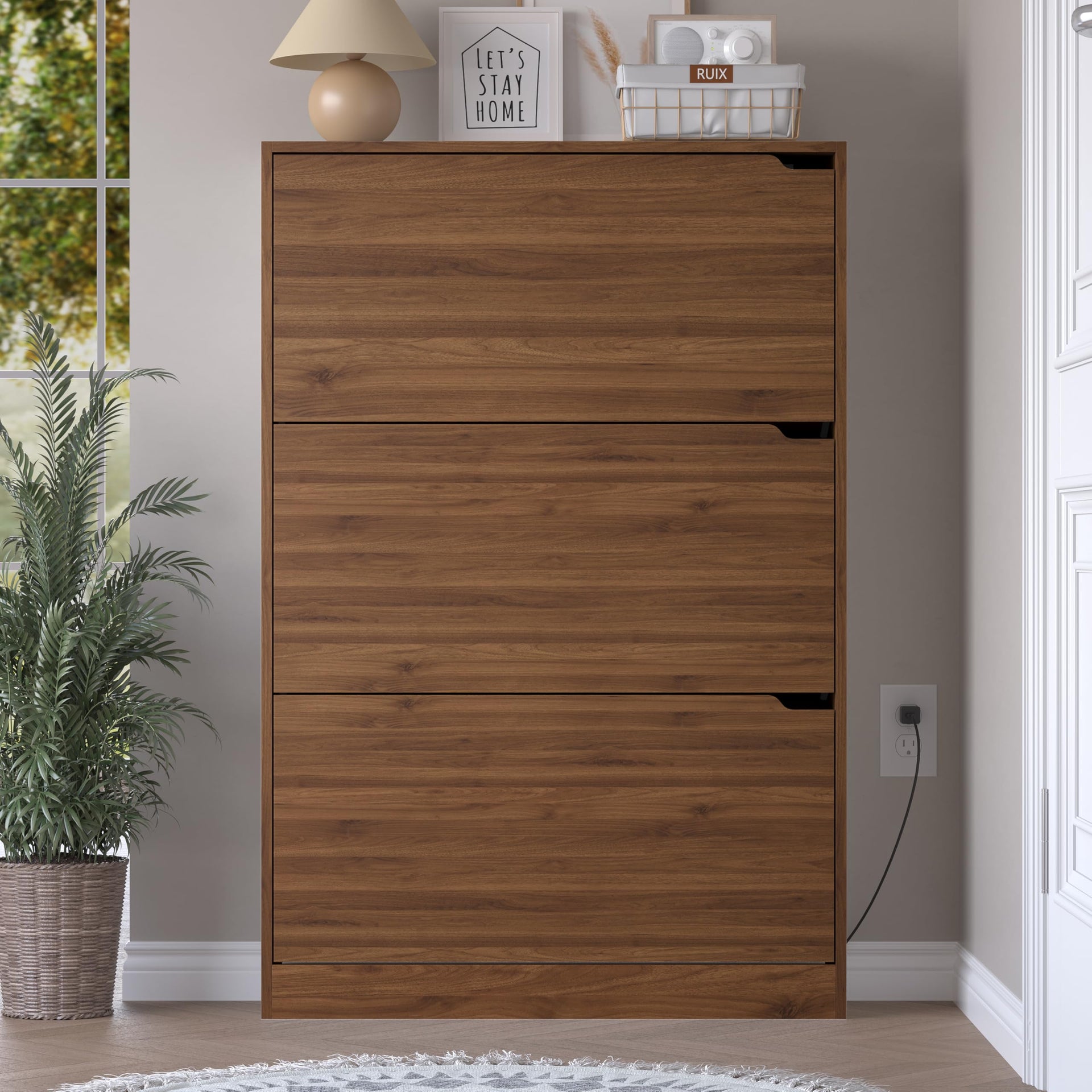Shoe Cabinet with Odor Control and Back Panels
