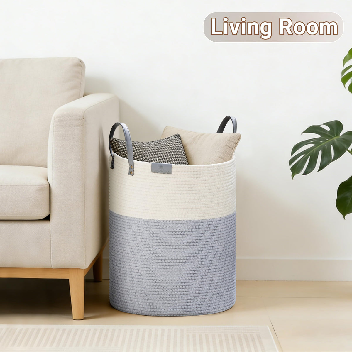 58L Tall Woven Rope Laundry Hamper (1961.2133 Fl Oz) - ModHome Supplies