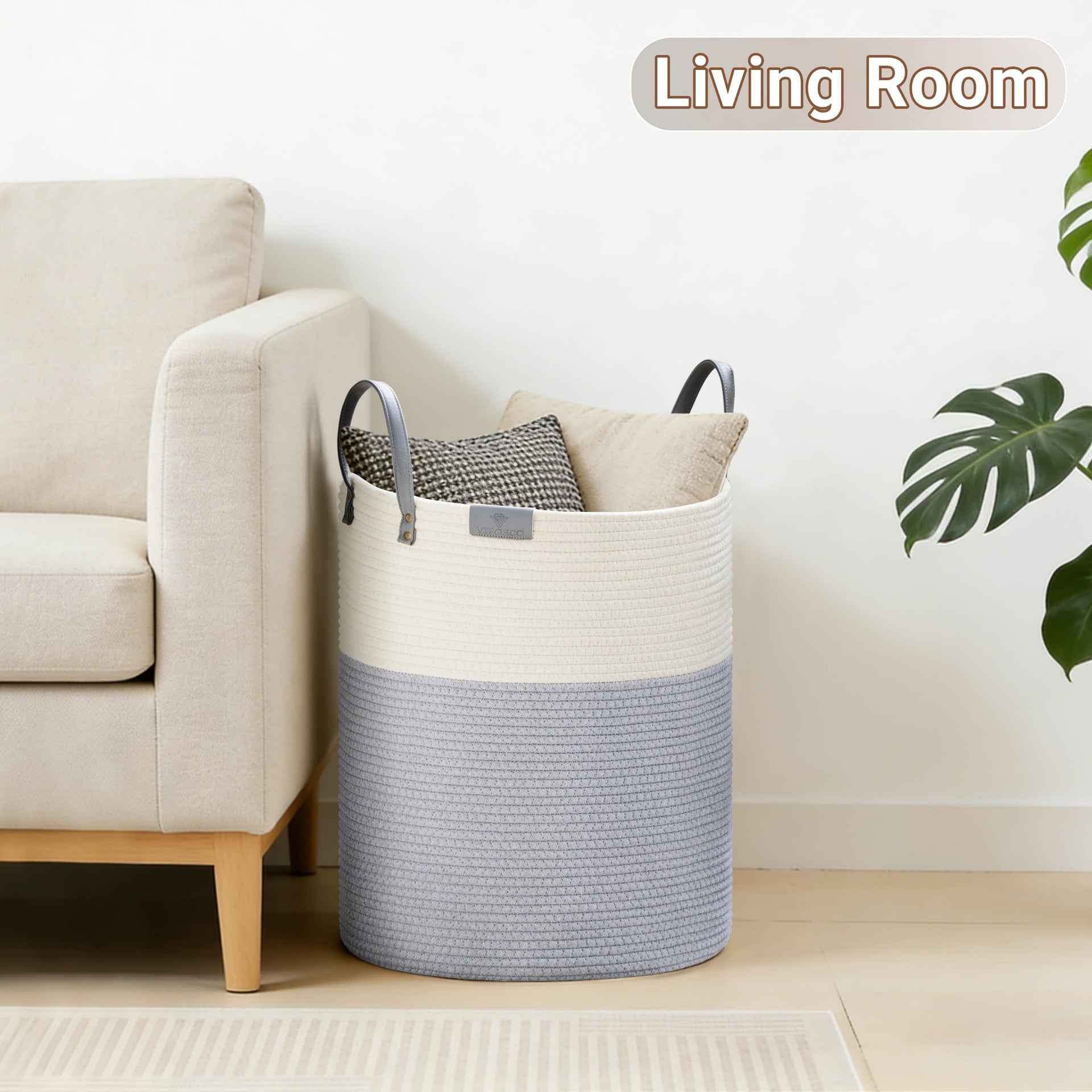 72L Tall Woven Rope Laundry Hamper (2434.6096 Fl Oz) - ModHome Supplies
